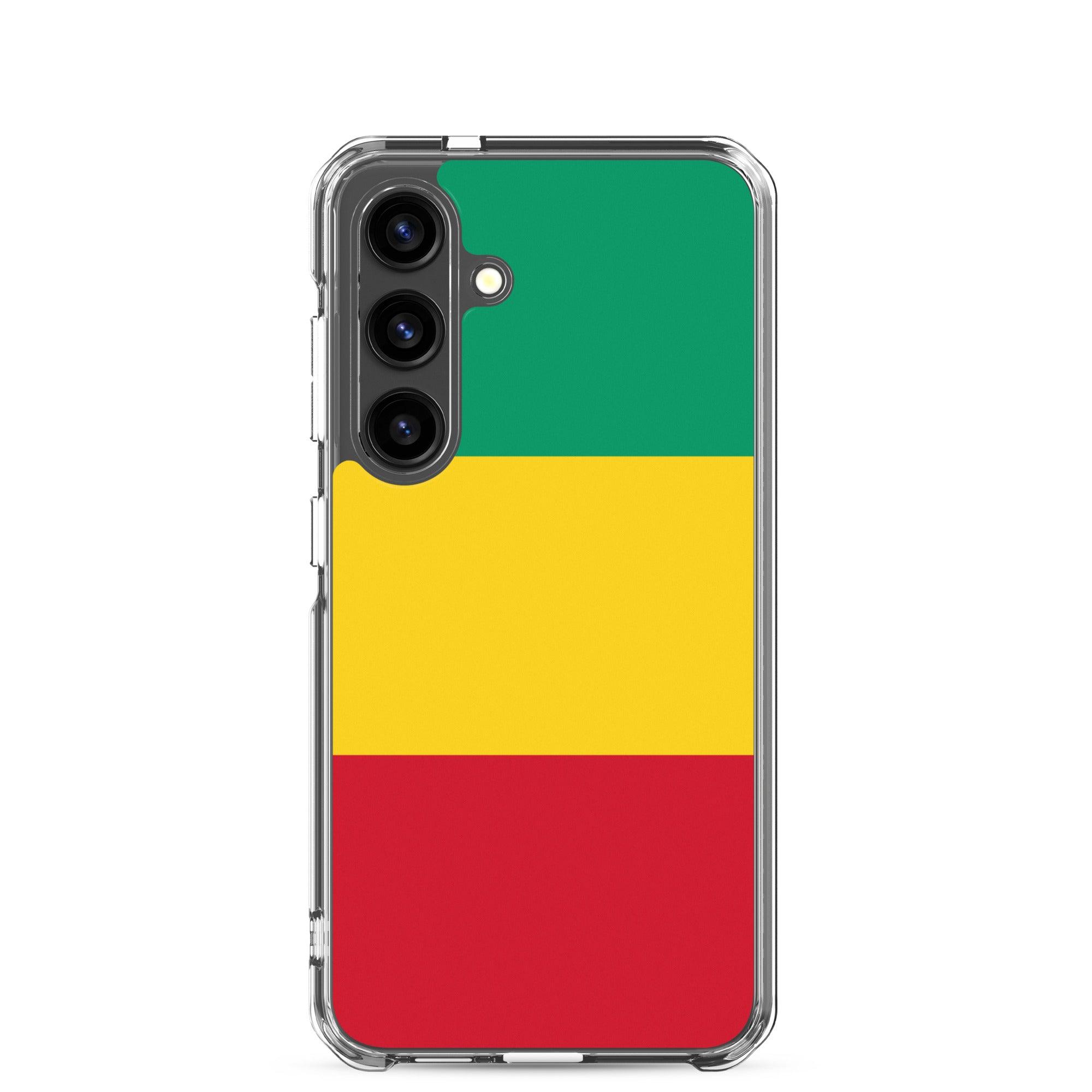 Coque de téléphone avec le drapeau de la Guinée, en TPU, offrant protection et style.