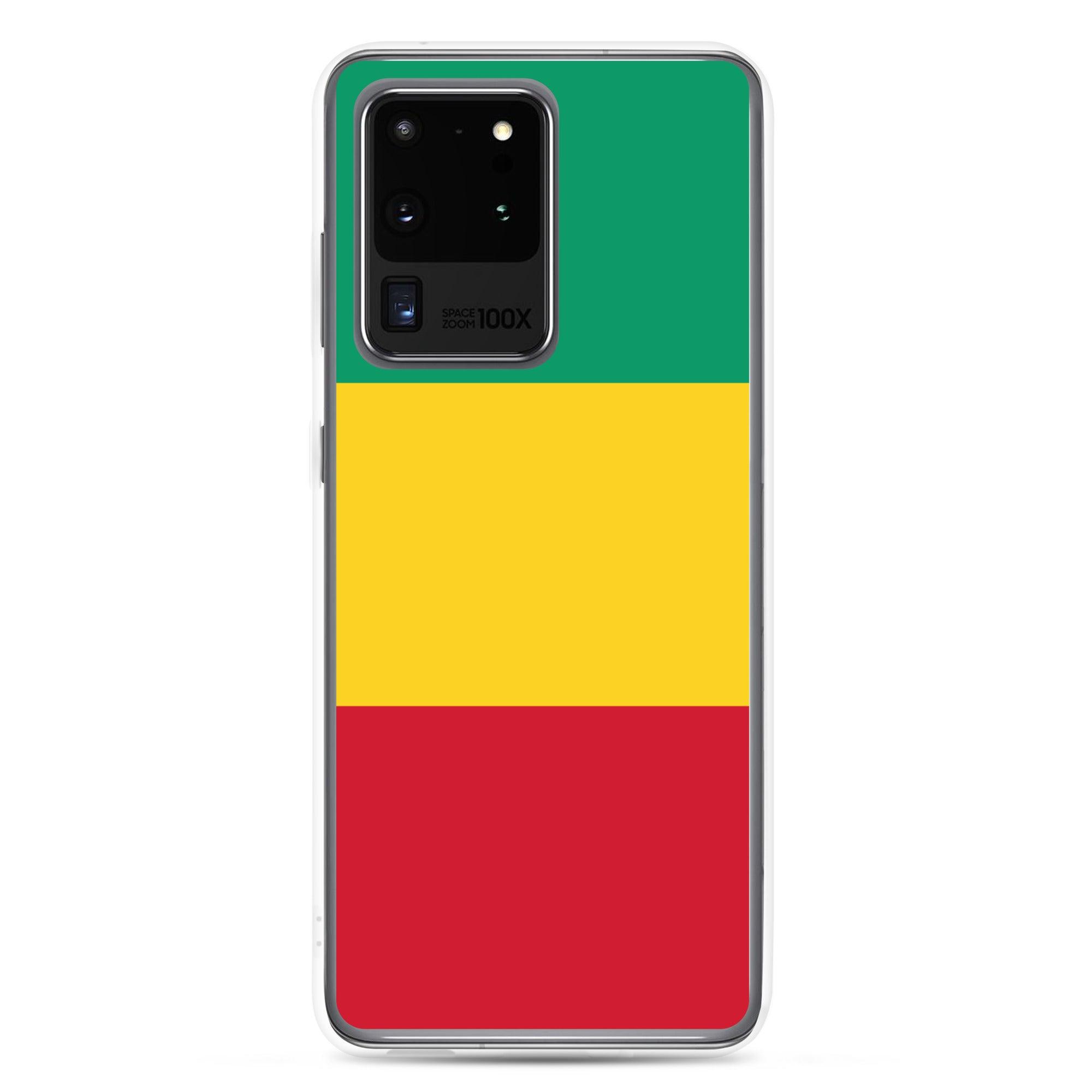 Coque de téléphone avec le drapeau de la Guinée, en TPU, offrant protection et style.