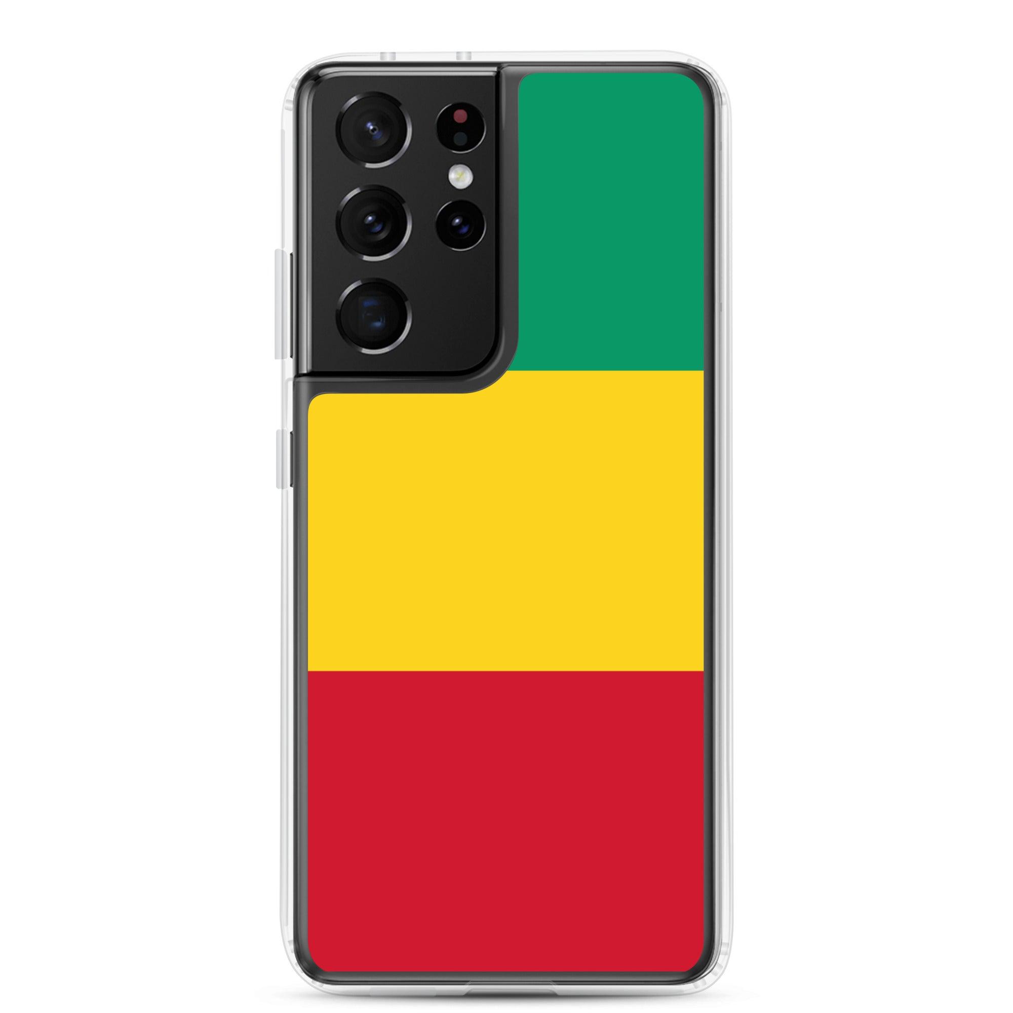 Coque de téléphone avec le drapeau de la Guinée, en TPU, offrant protection et style.