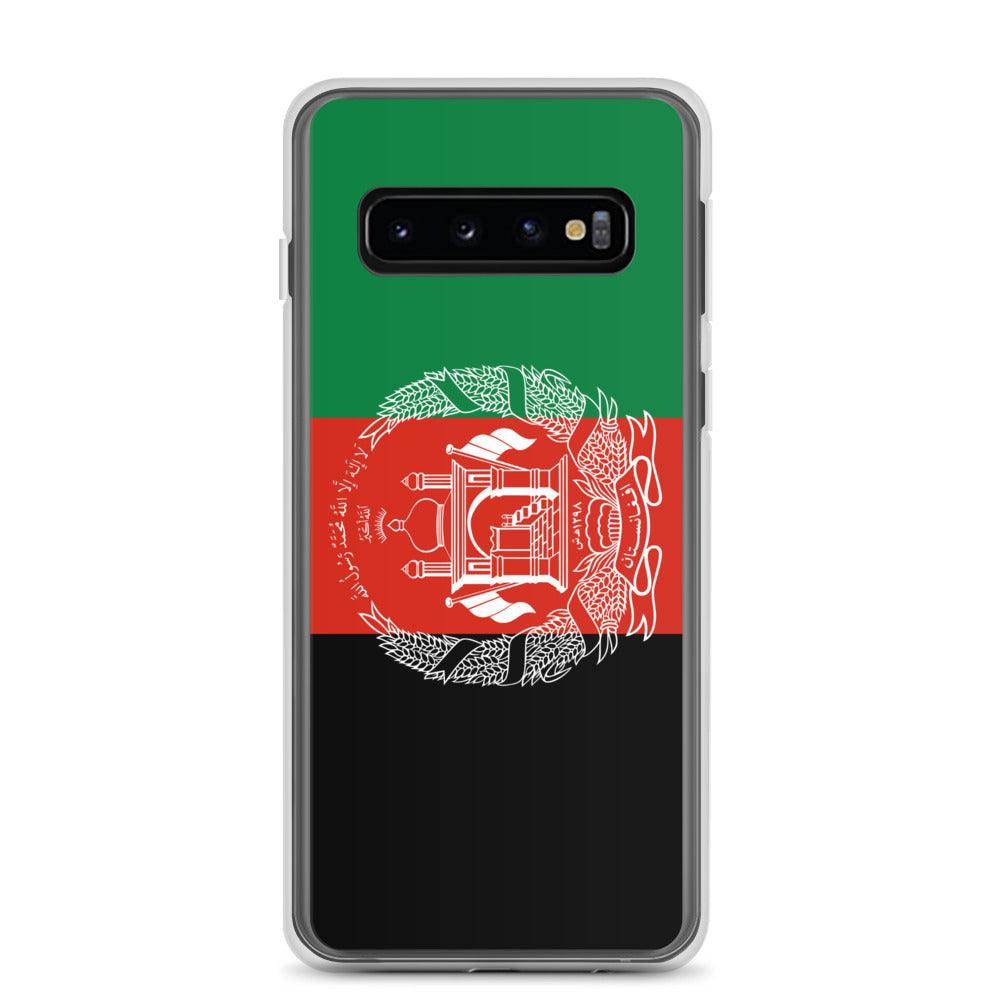 Coque de téléphone avec le drapeau de l'Afghanistan, en TPU flexible, offrant une protection élégante et durable.