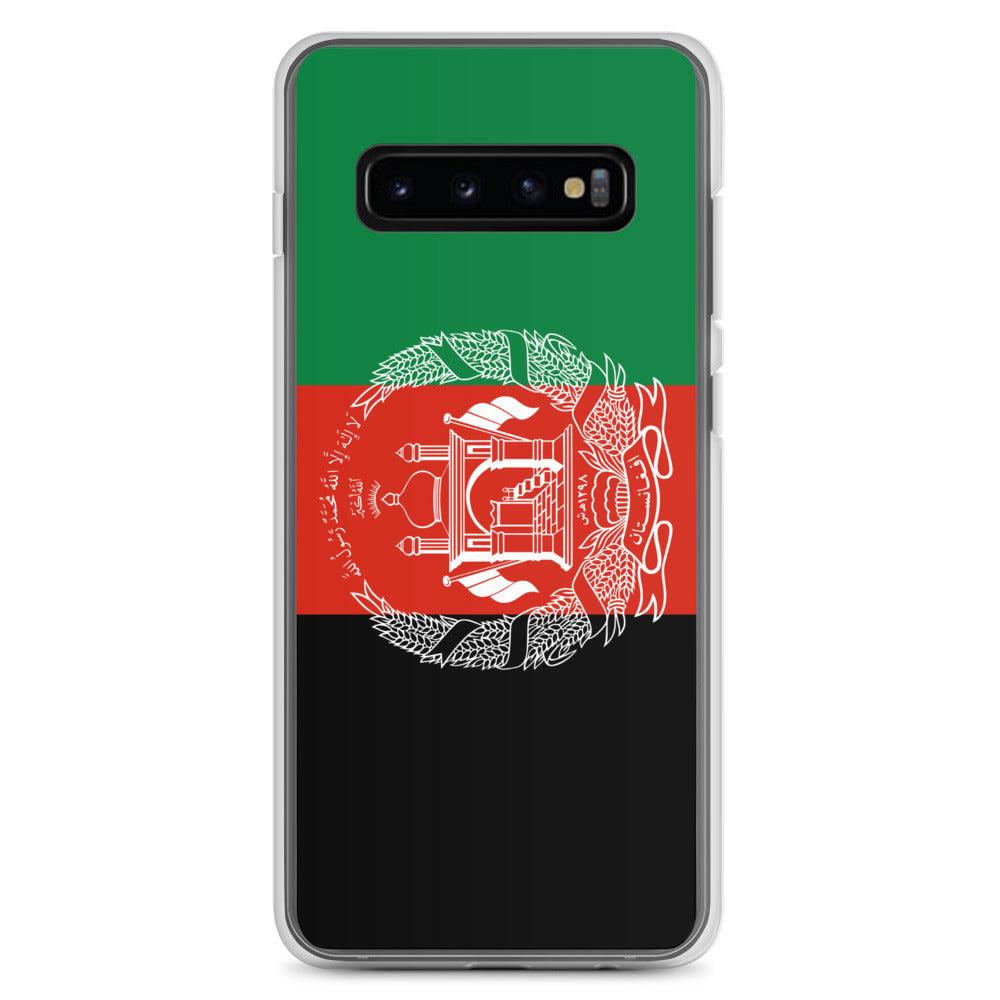 Coque de téléphone avec le drapeau de l'Afghanistan, en TPU flexible, offrant une protection élégante et durable.