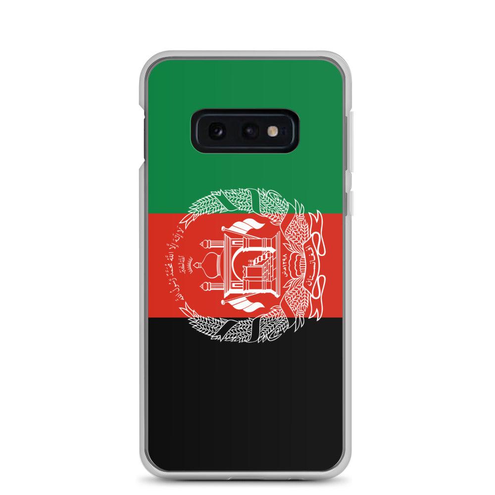 Coque de téléphone avec le drapeau de l'Afghanistan, en TPU flexible, offrant une protection élégante et durable.