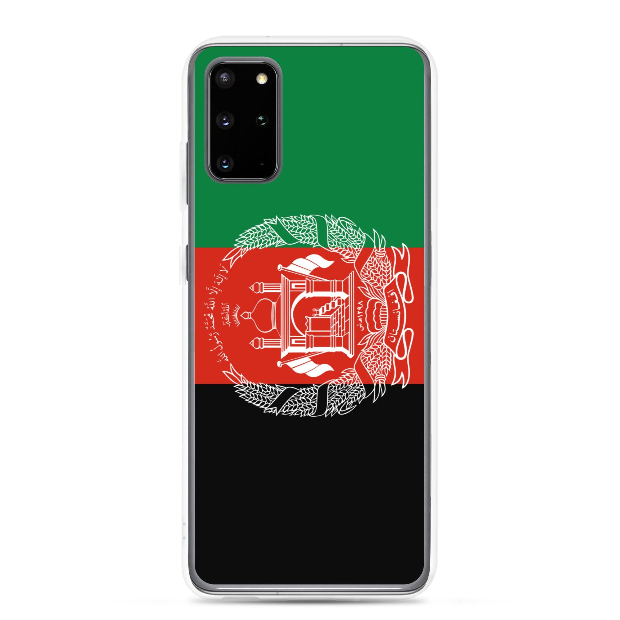 Coque de téléphone avec le drapeau de l'Afghanistan, en TPU flexible, offrant une protection élégante et durable.