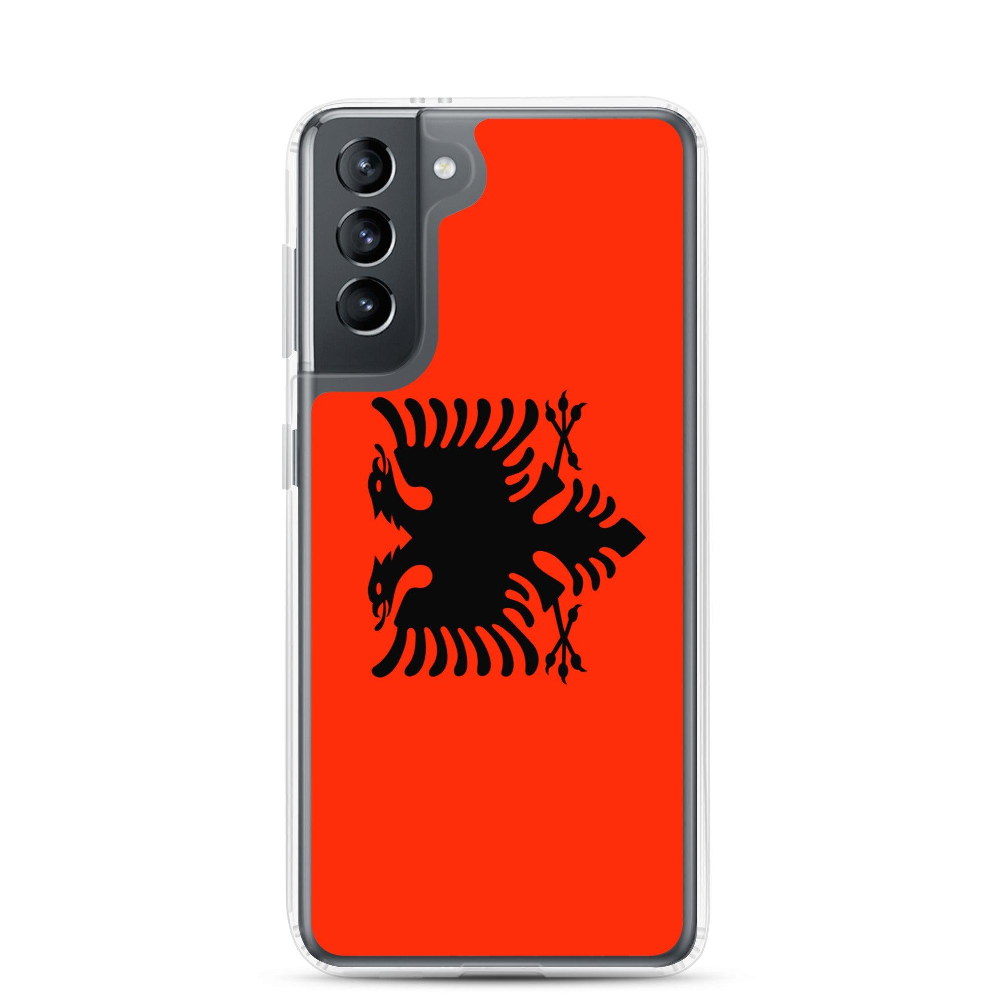 Coque de téléphone avec le drapeau de l'Albanie, en TPU, offrant une protection élégante et durable.