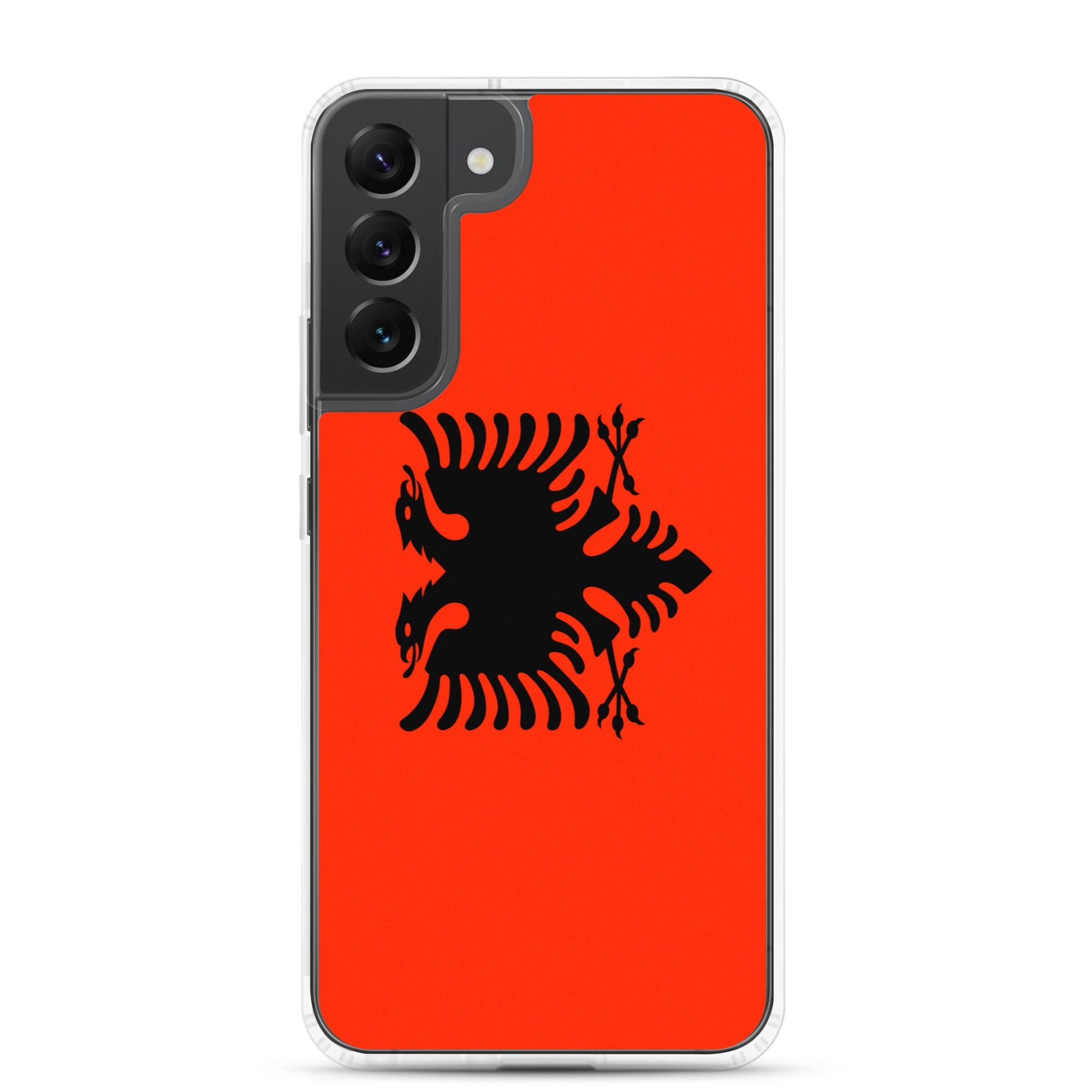 Coque de téléphone avec le drapeau de l'Albanie, en TPU, offrant une protection élégante et durable.