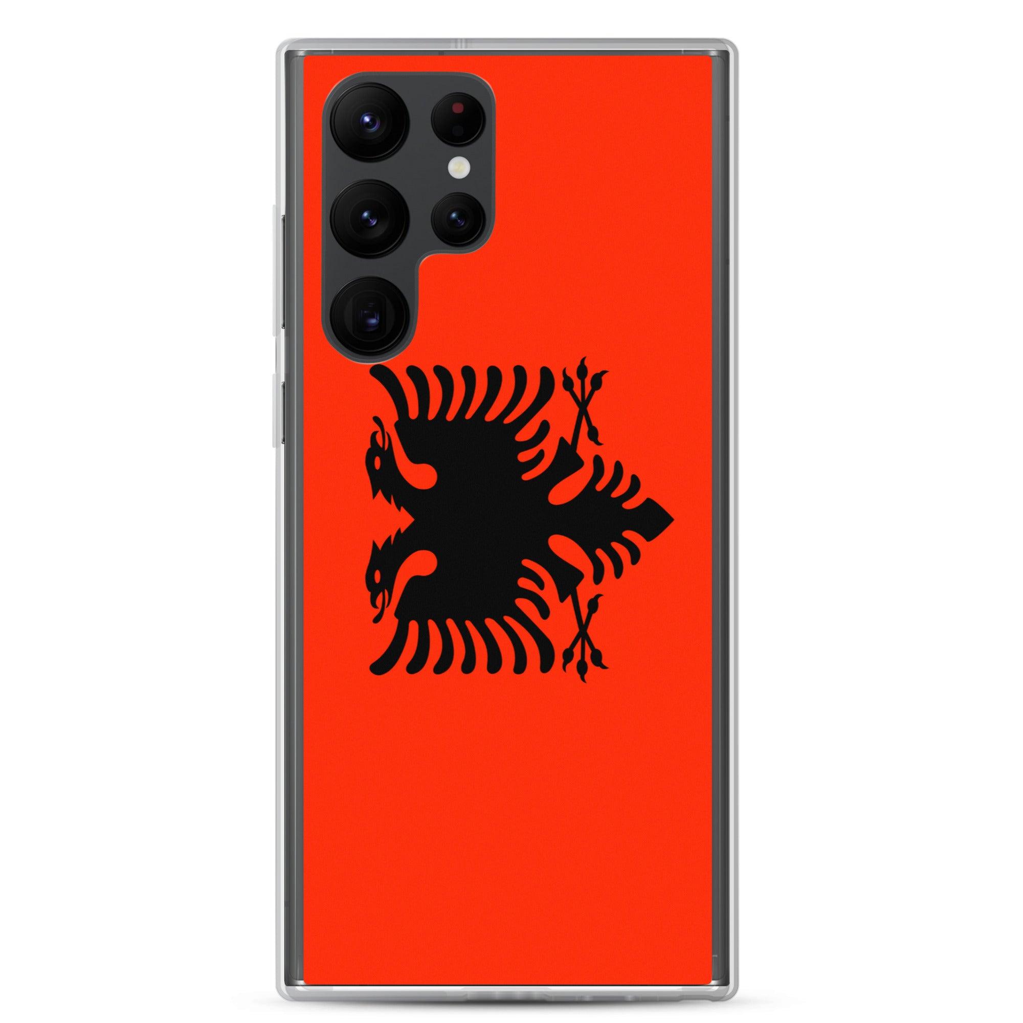 Coque de téléphone avec le drapeau de l'Albanie, en TPU, offrant une protection élégante et durable.