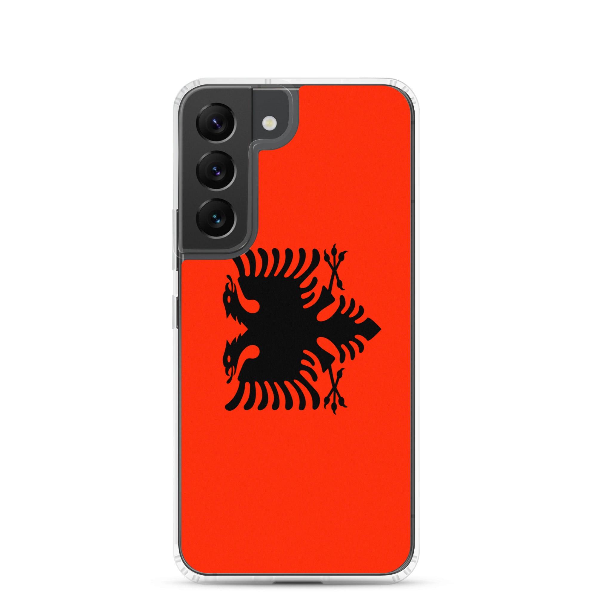 Coque de téléphone avec le drapeau de l'Albanie, en TPU, offrant une protection élégante et durable.