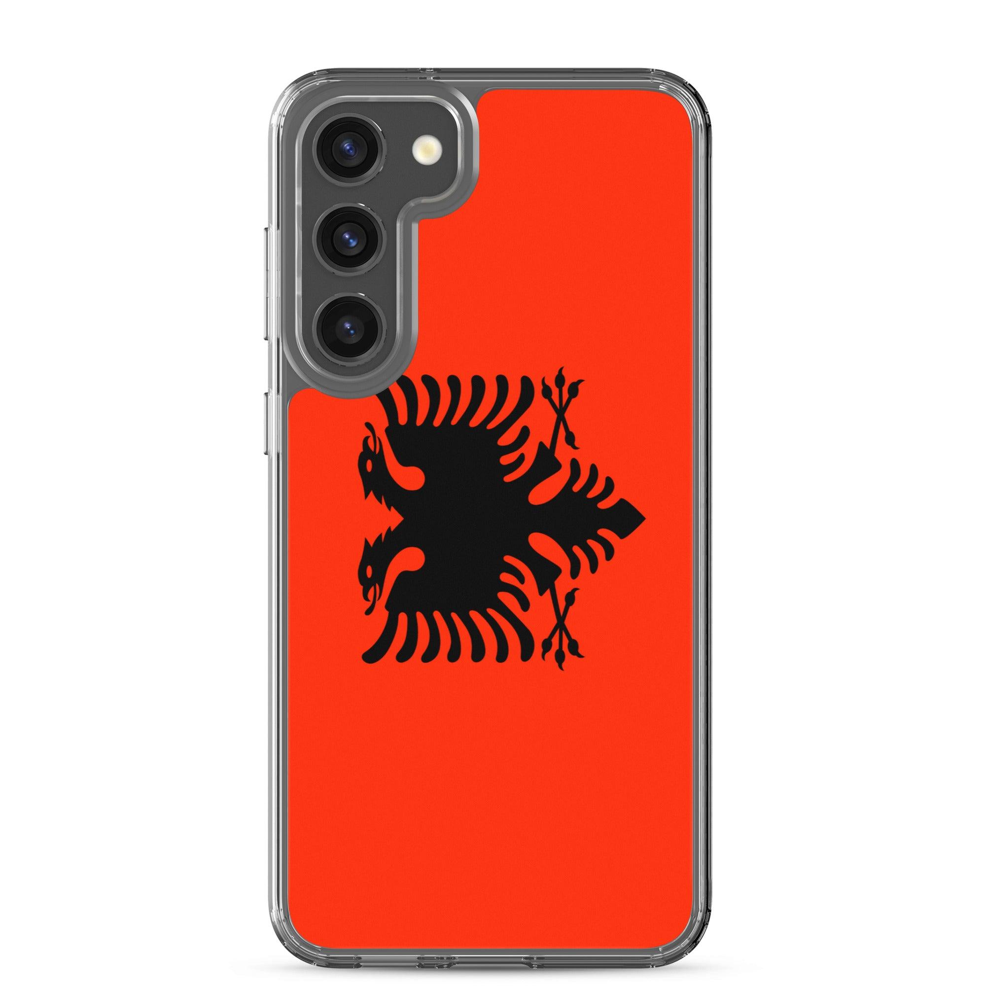 Coque de téléphone avec le drapeau de l'Albanie, en TPU, offrant une protection élégante et durable.