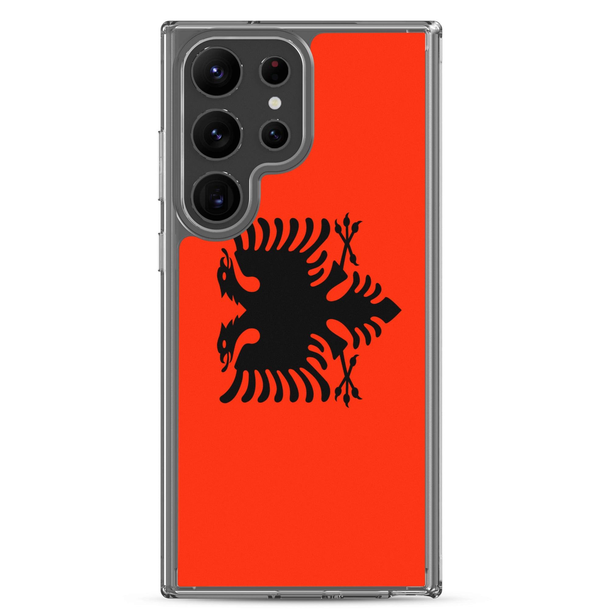 Coque de téléphone avec le drapeau de l'Albanie, en TPU, offrant une protection élégante et durable.