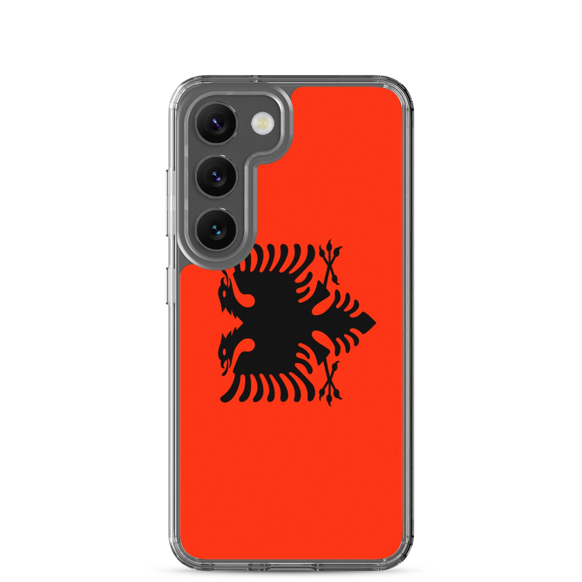 Coque de téléphone avec le drapeau de l'Albanie, en TPU, offrant une protection élégante et durable.