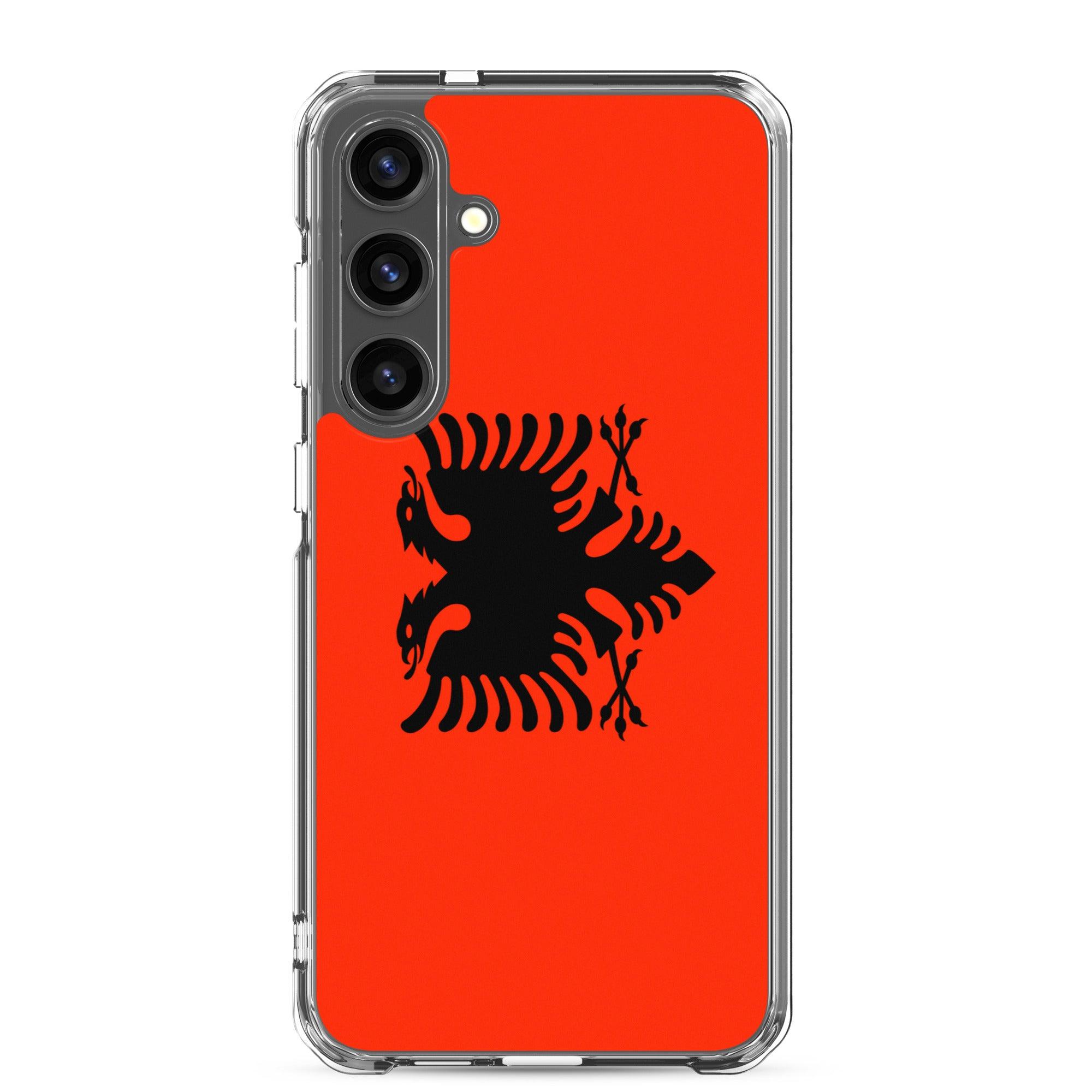 Coque de téléphone avec le drapeau de l'Albanie, en TPU, offrant une protection élégante et durable.