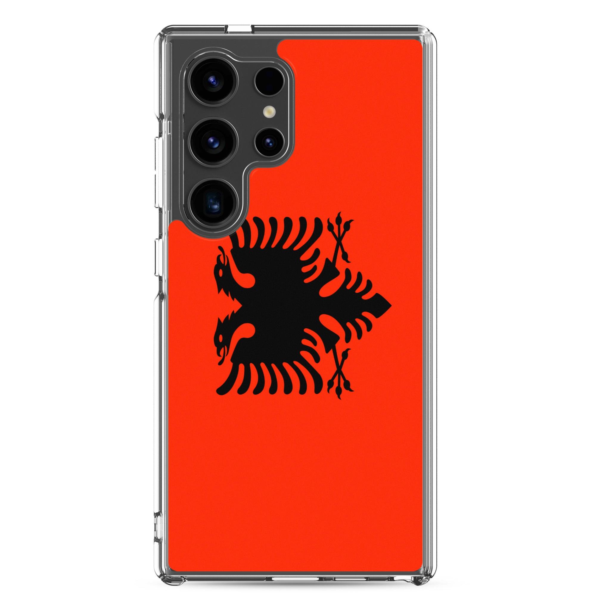 Coque de téléphone avec le drapeau de l'Albanie, en TPU, offrant une protection élégante et durable.