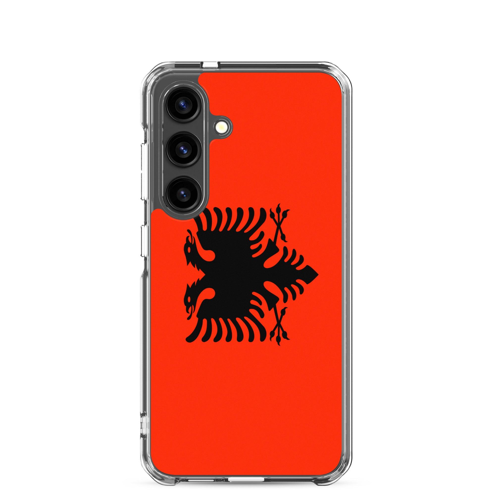 Coque de téléphone avec le drapeau de l'Albanie, en TPU, offrant une protection élégante et durable.