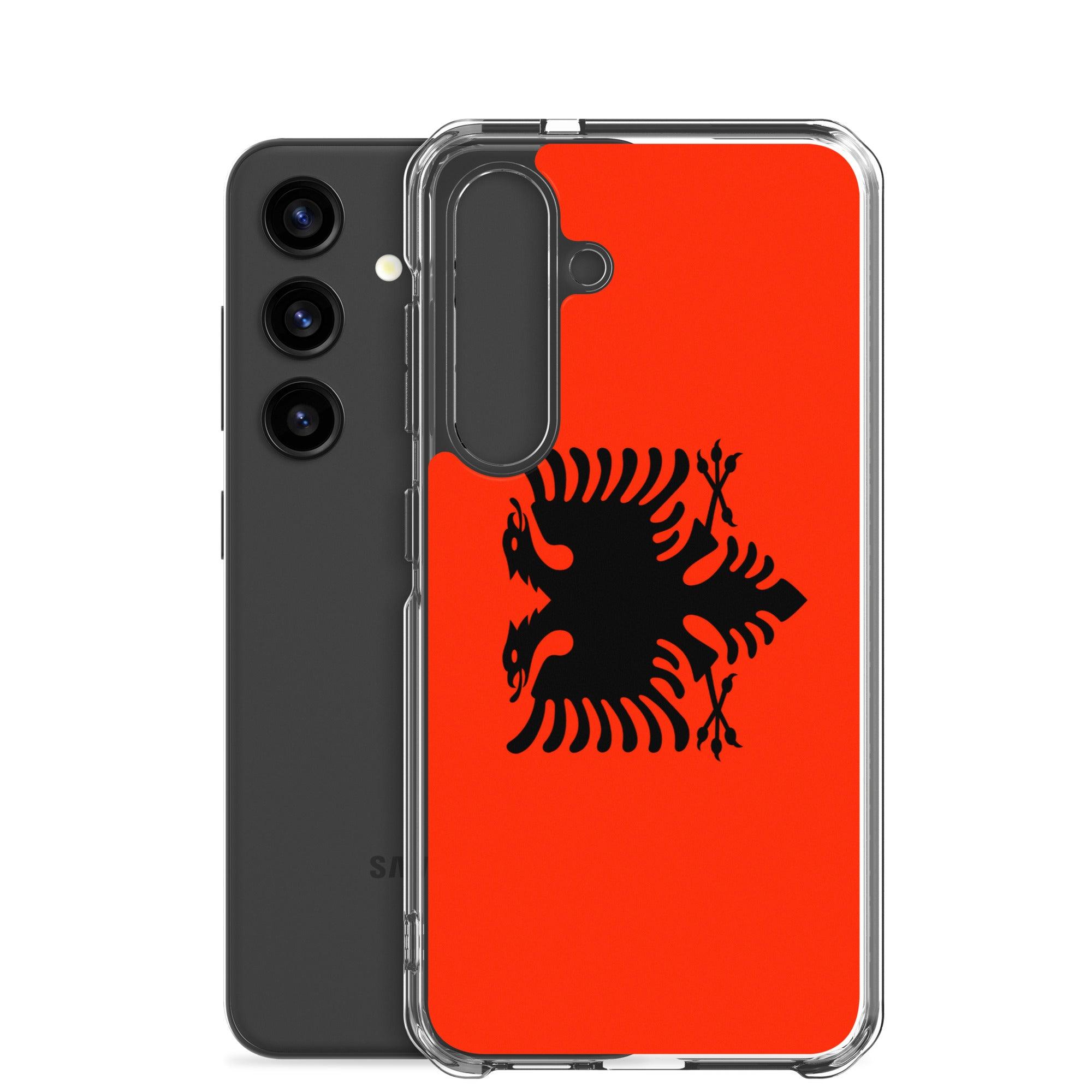 Coque de téléphone avec le drapeau de l'Albanie, en TPU, offrant une protection élégante et durable.