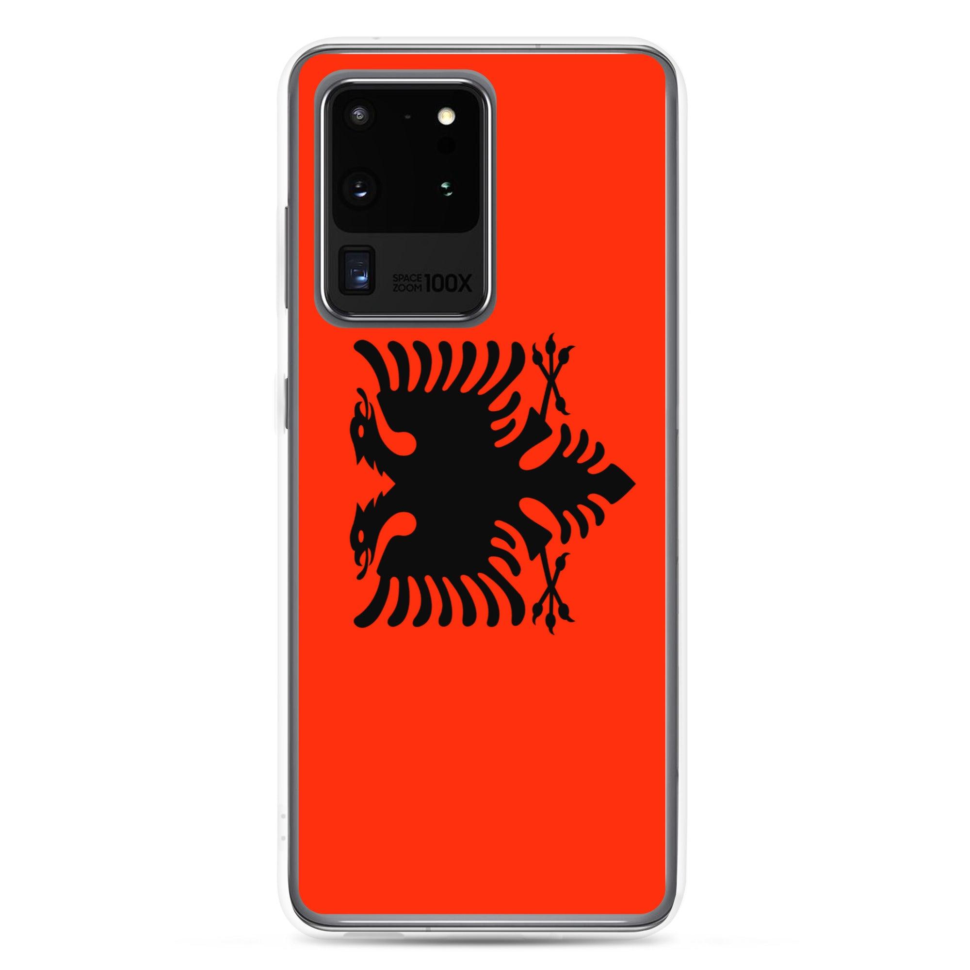 Coque de téléphone avec le drapeau de l'Albanie, en TPU, offrant une protection élégante et durable.