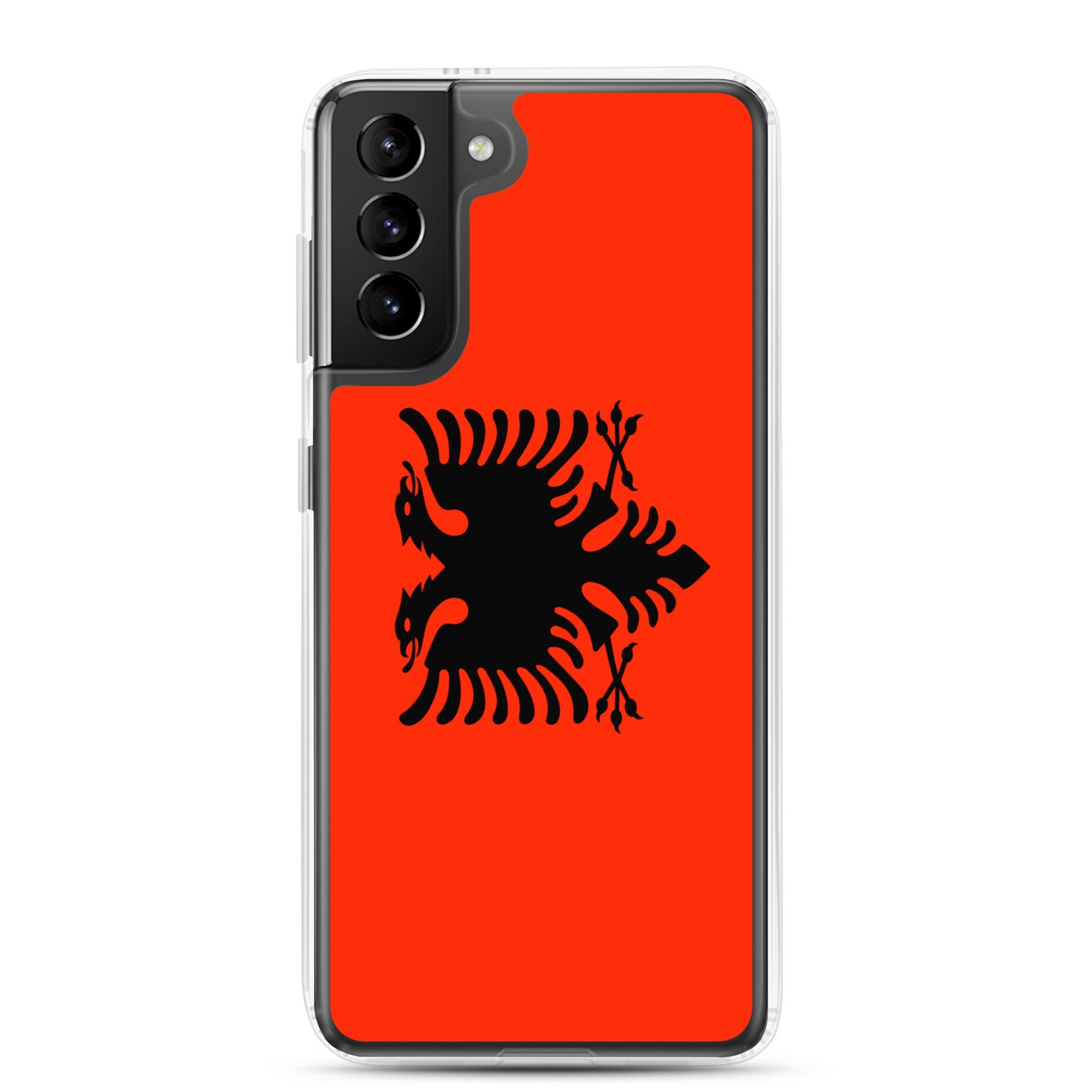 Coque de téléphone avec le drapeau de l'Albanie, en TPU, offrant une protection élégante et durable.