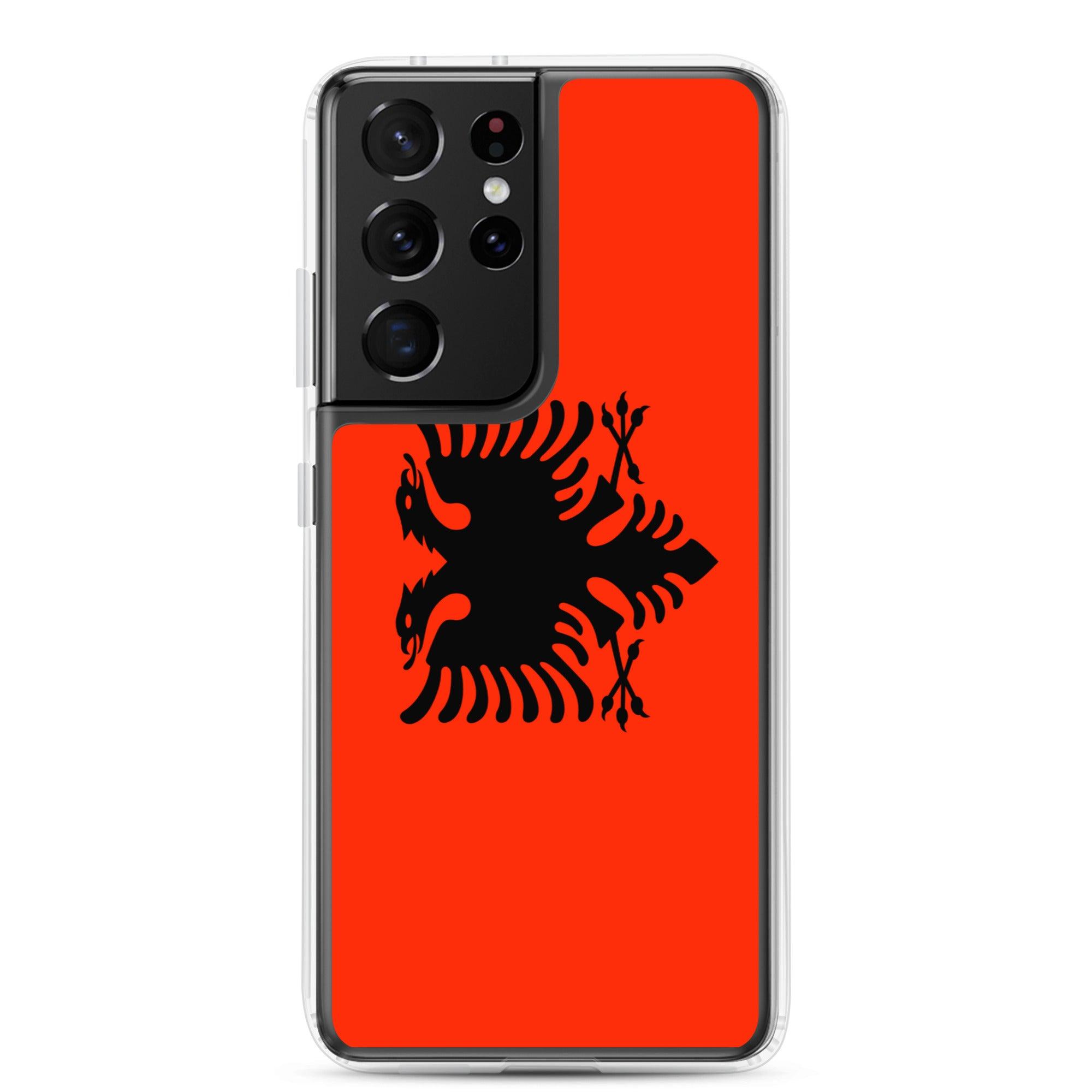 Coque de téléphone avec le drapeau de l'Albanie, en TPU, offrant une protection élégante et durable.