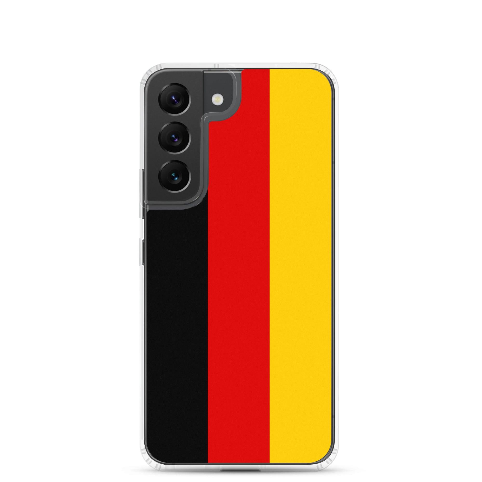 Coque de téléphone avec le drapeau de l'Allemagne, en TPU, offrant protection et style.