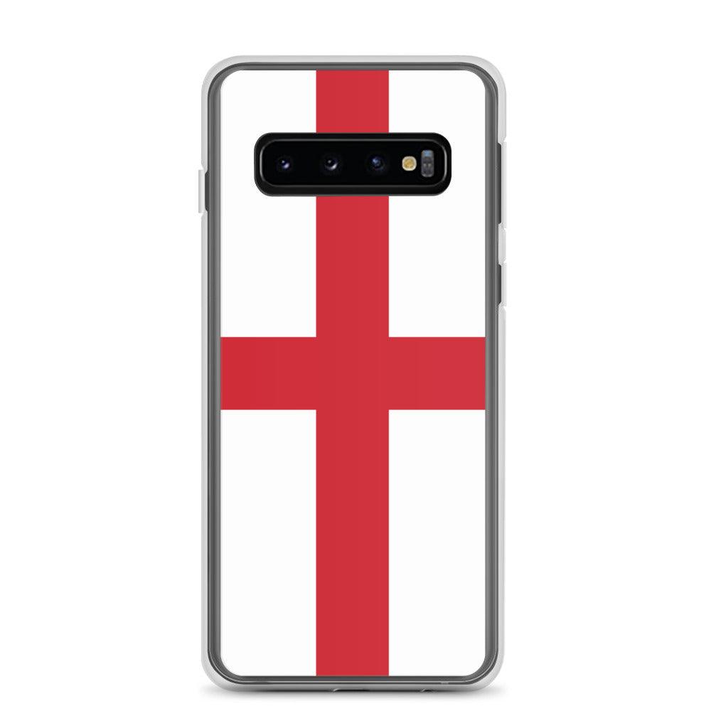 Coque de téléphone avec le design du drapeau de l'Angleterre, en TPU flexible et transparent, offrant une protection optimale.