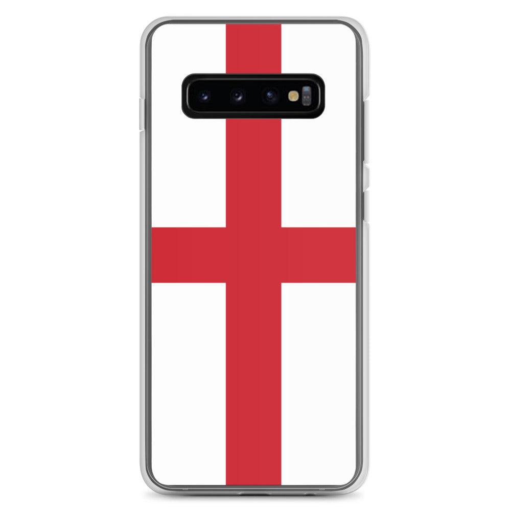 Coque de téléphone avec le design du drapeau de l'Angleterre, en TPU flexible et transparent, offrant une protection optimale.