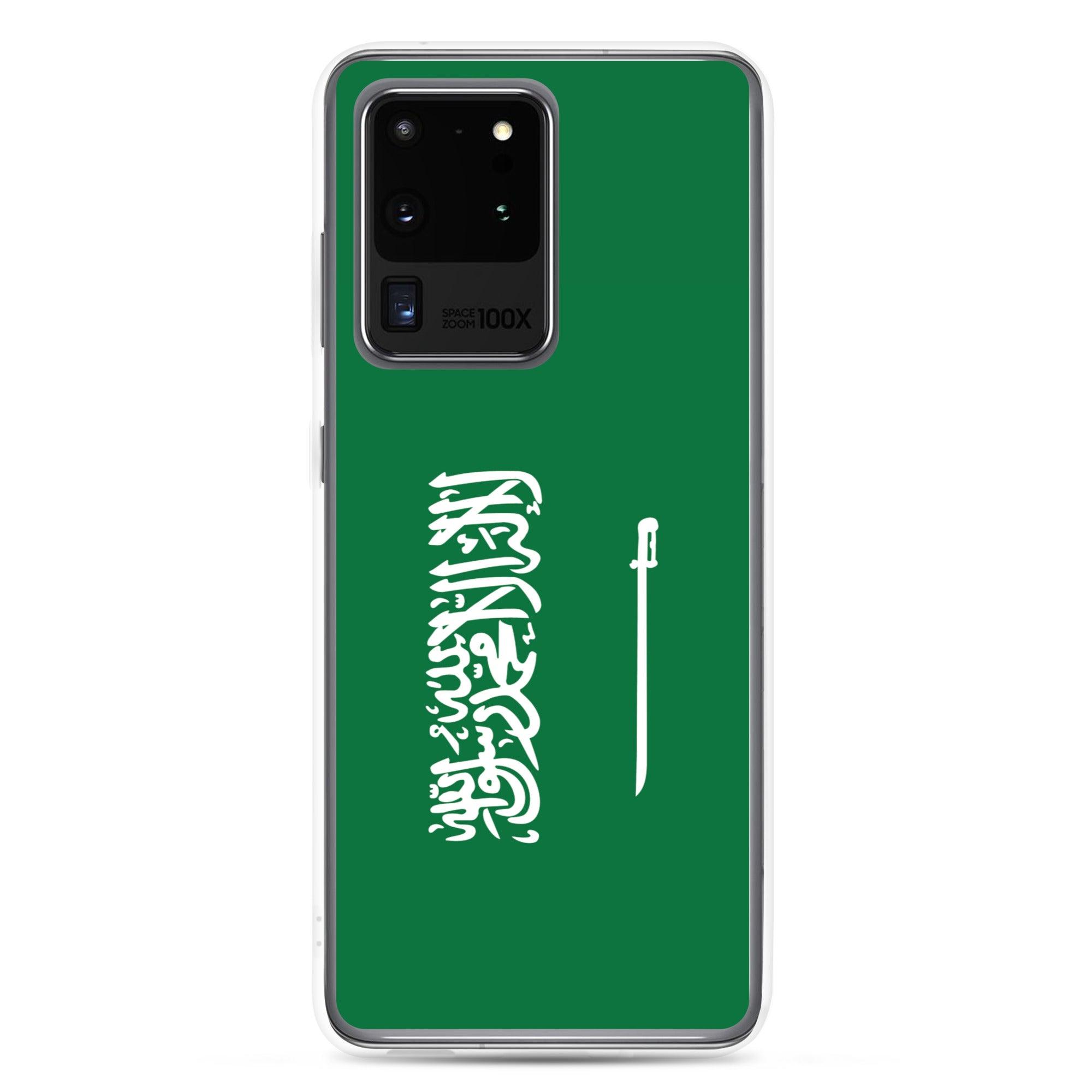 Coque de téléphone avec le drapeau de l'Arabie saoudite, en TPU, offrant une protection élégante et durable.