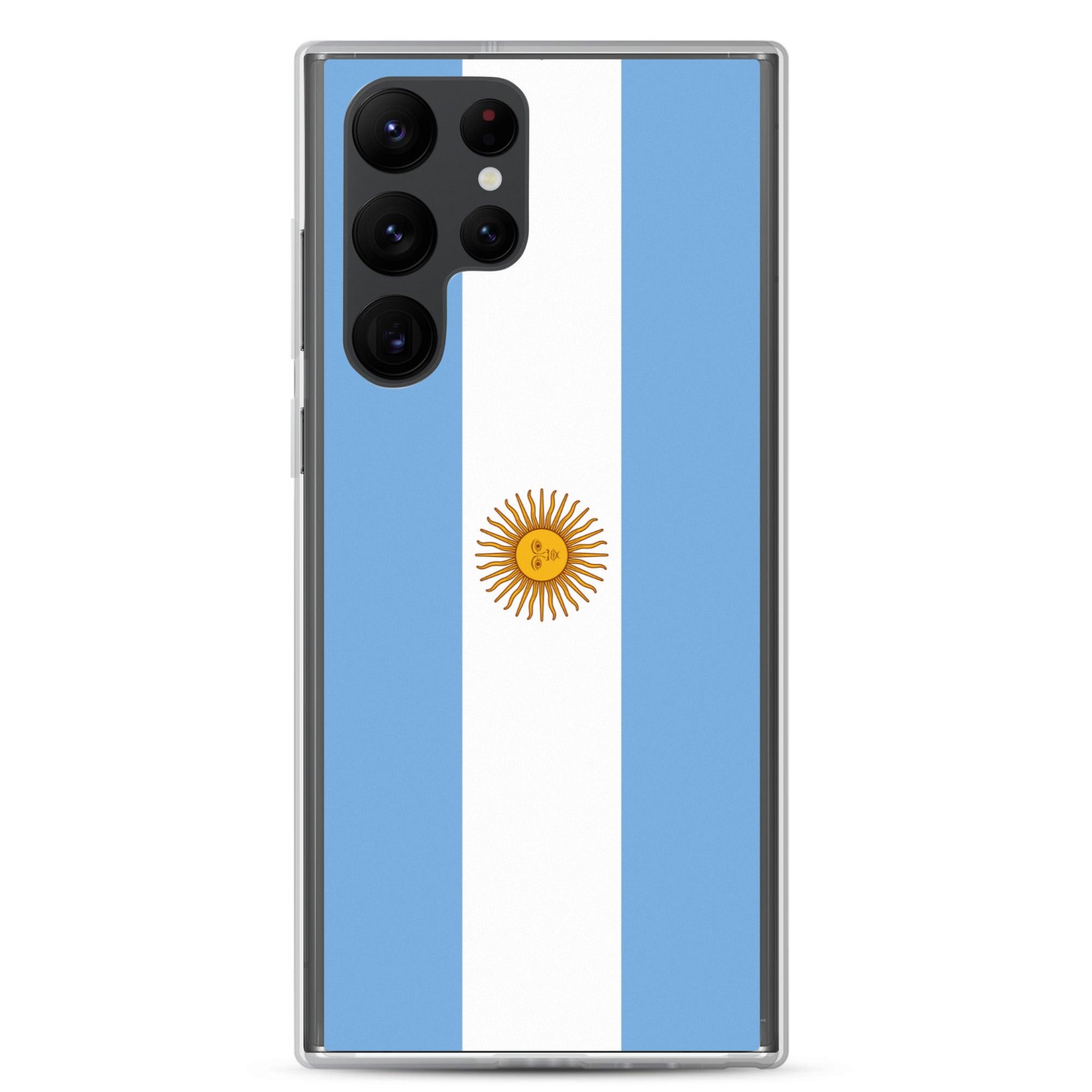 Coque de téléphone avec le drapeau de l'Argentine, en TPU, offrant une protection et un design élégant.