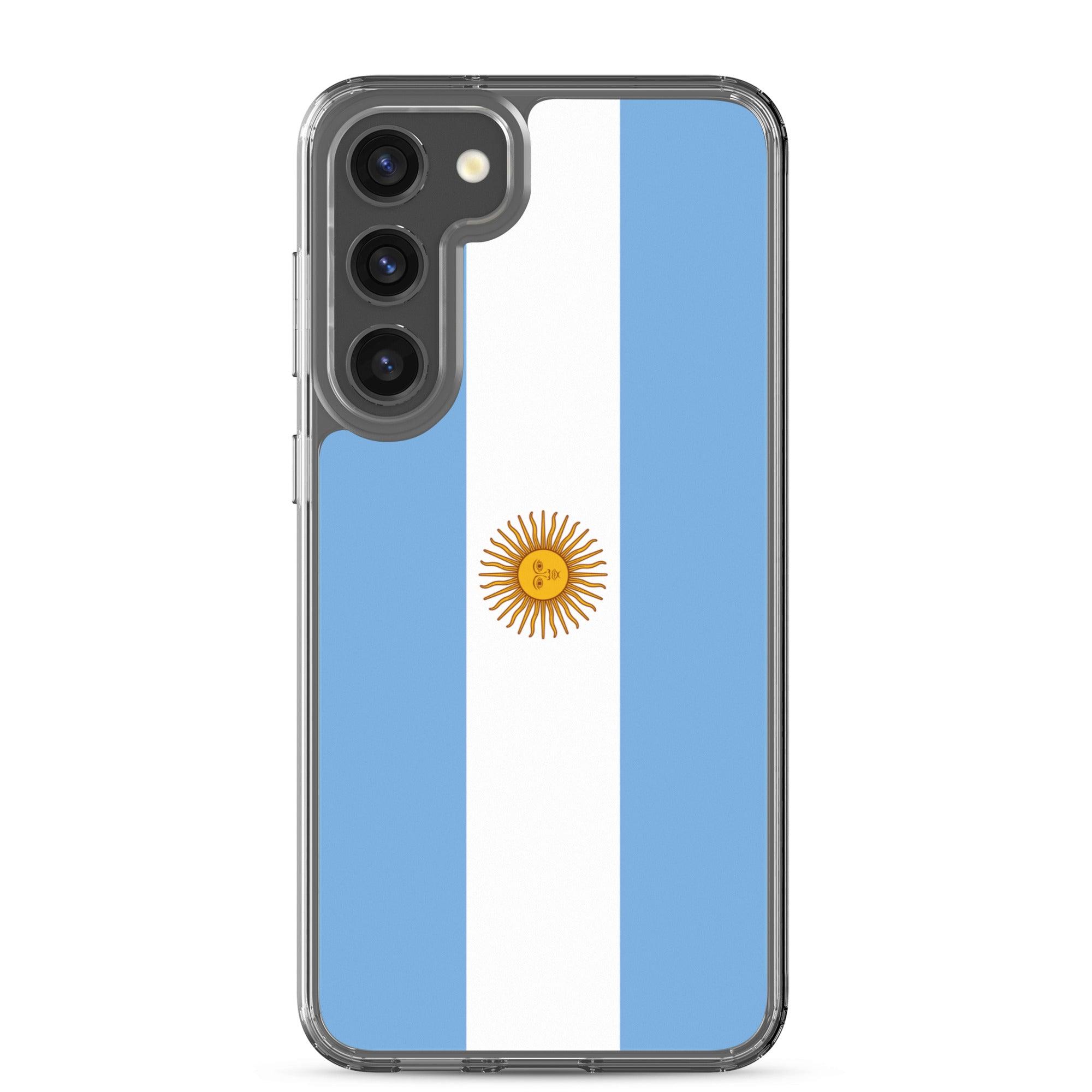 Coque de téléphone avec le drapeau de l'Argentine, en TPU, offrant une protection et un design élégant.