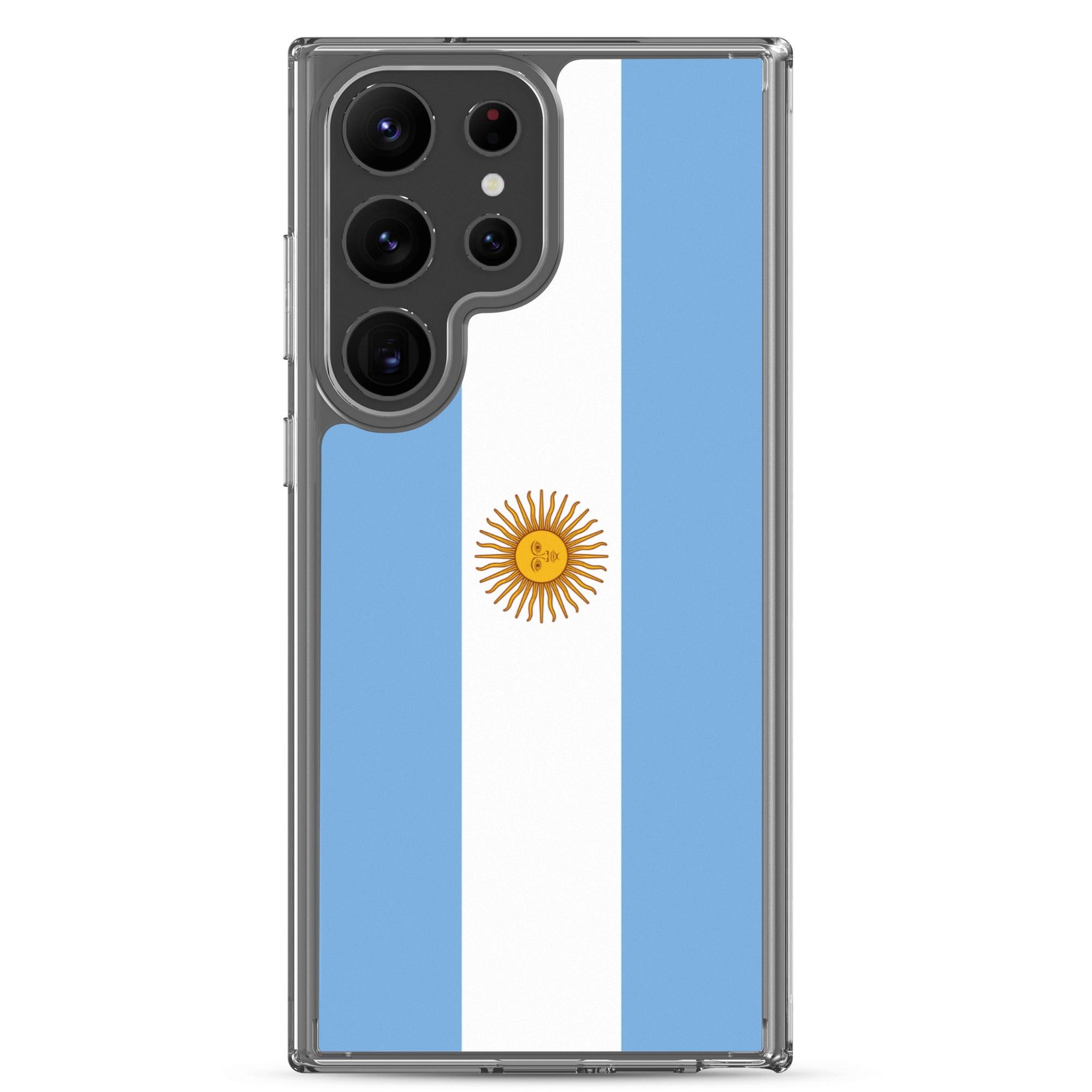 Coque de téléphone avec le drapeau de l'Argentine, en TPU, offrant une protection et un design élégant.