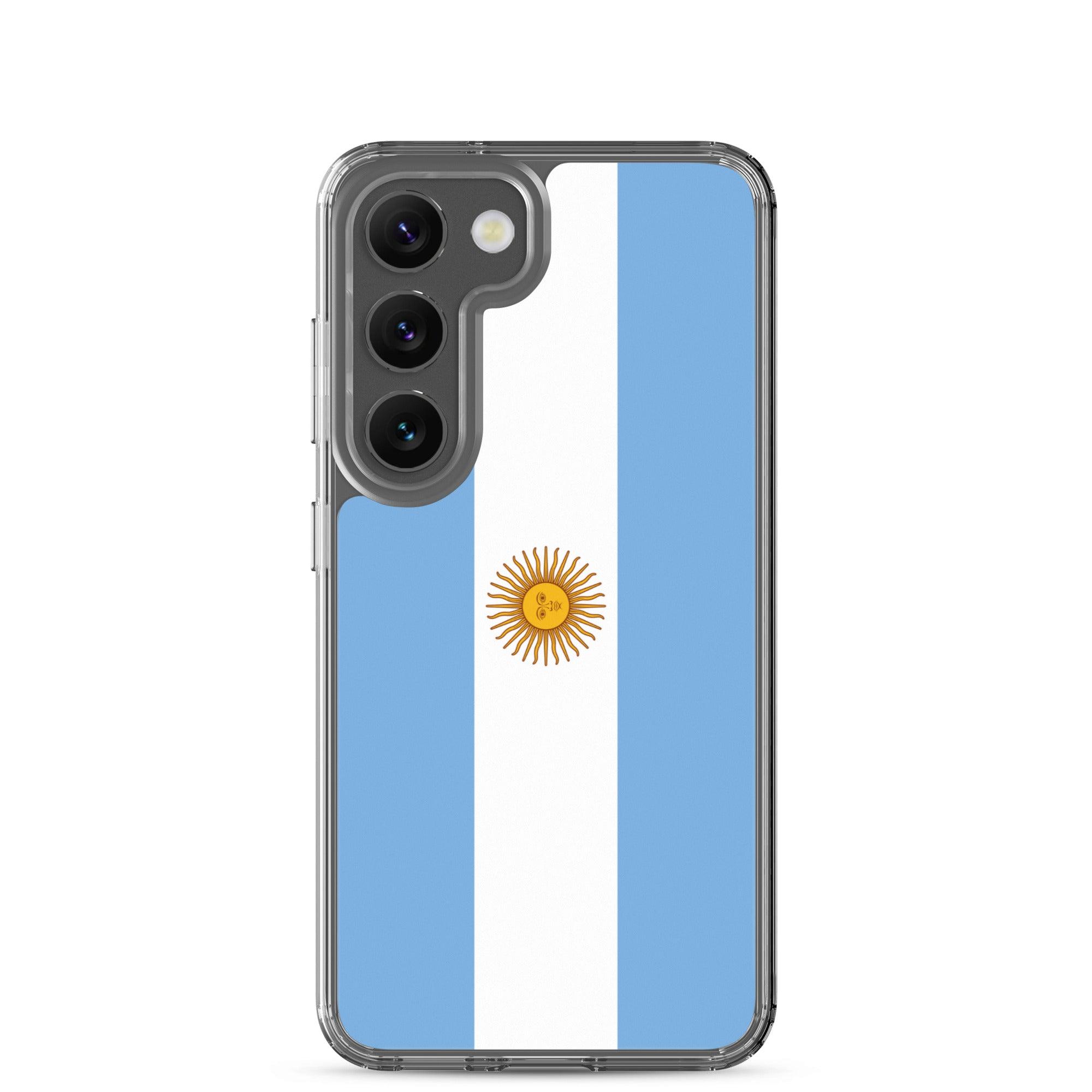 Coque de téléphone avec le drapeau de l'Argentine, en TPU, offrant une protection et un design élégant.