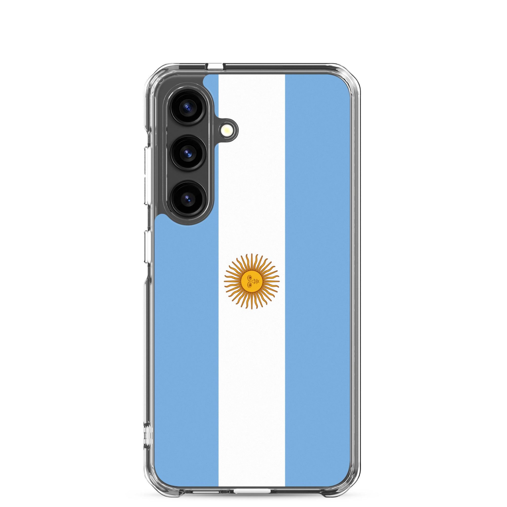 Coque de téléphone avec le drapeau de l'Argentine, en TPU, offrant une protection et un design élégant.