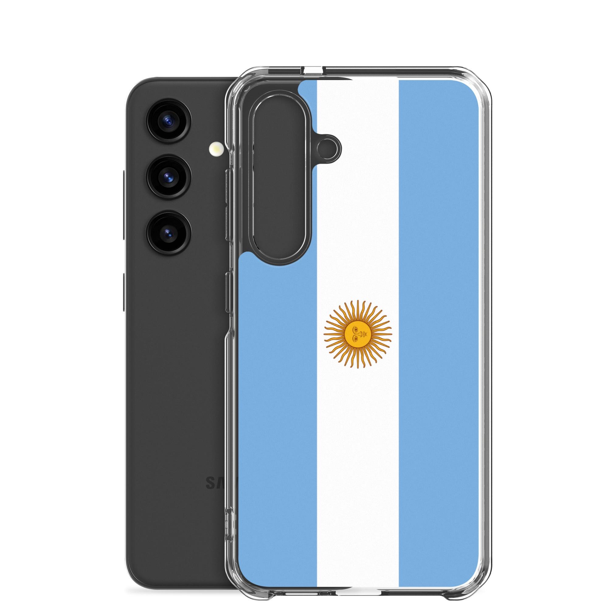 Coque de téléphone avec le drapeau de l'Argentine, en TPU, offrant une protection et un design élégant.