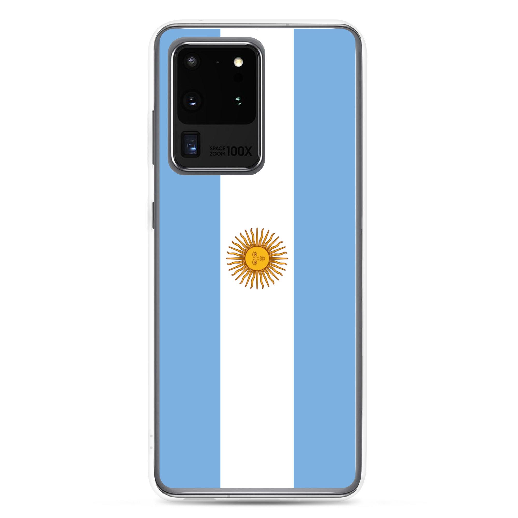 Coque de téléphone avec le drapeau de l'Argentine, en TPU, offrant une protection et un design élégant.