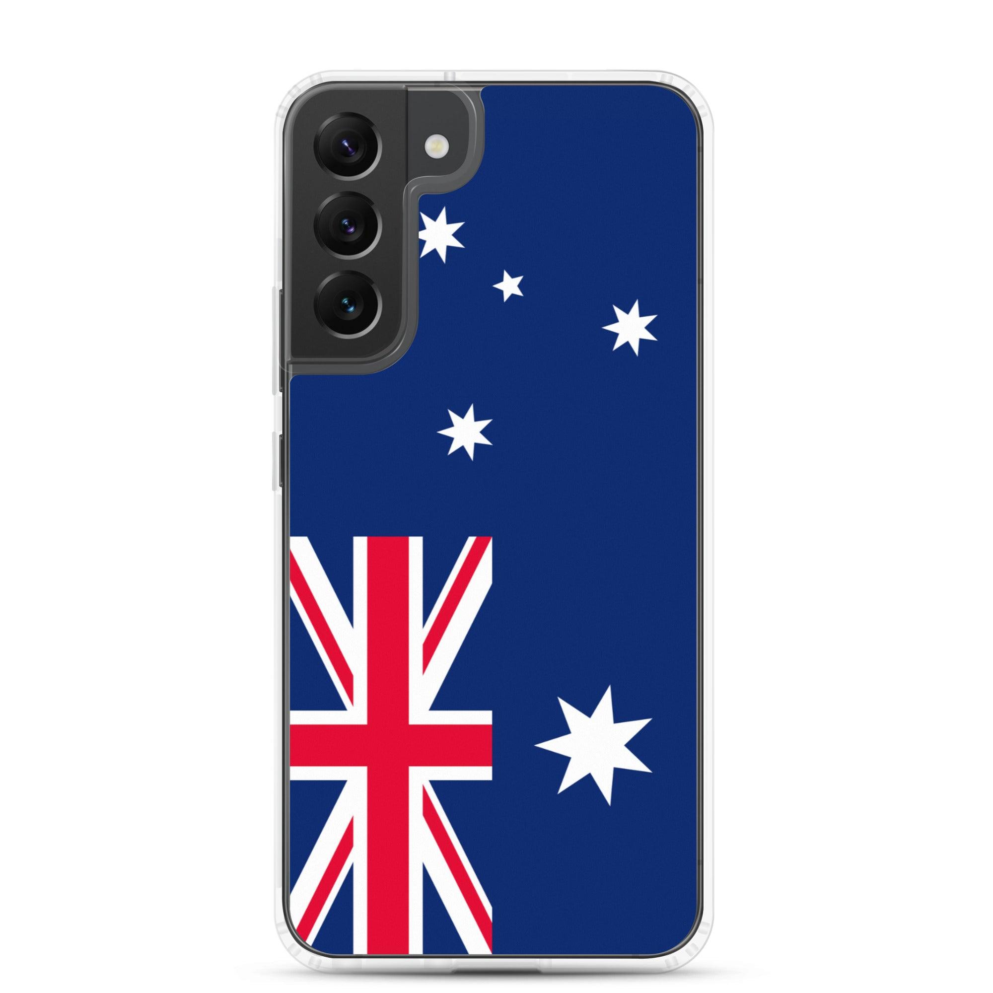 Coque de téléphone avec le drapeau australien, en TPU, offrant une protection et un design élégant.