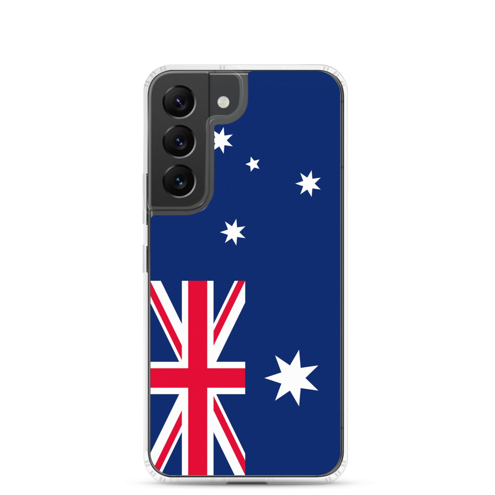 Coque de téléphone avec le drapeau australien, en TPU, offrant une protection et un design élégant.