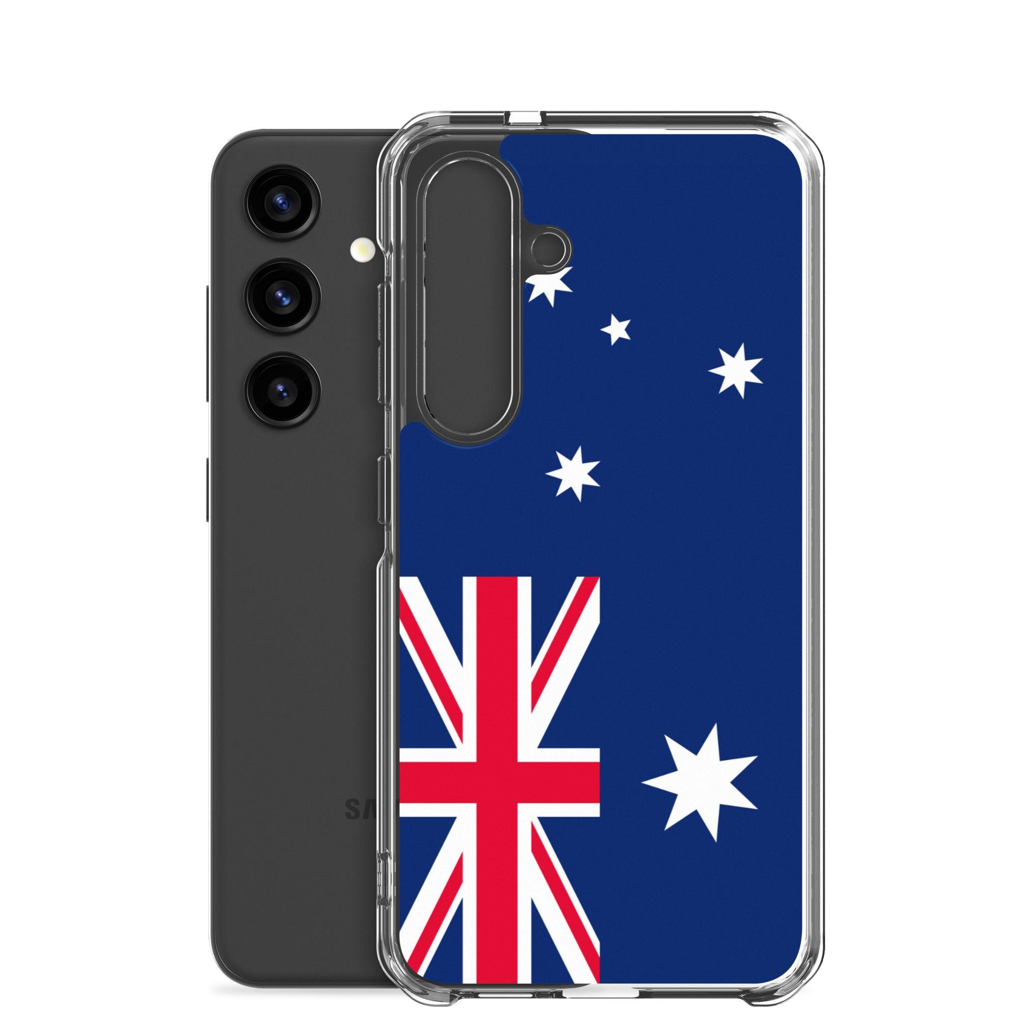 Coque de téléphone avec le drapeau australien, en TPU, offrant une protection et un design élégant.