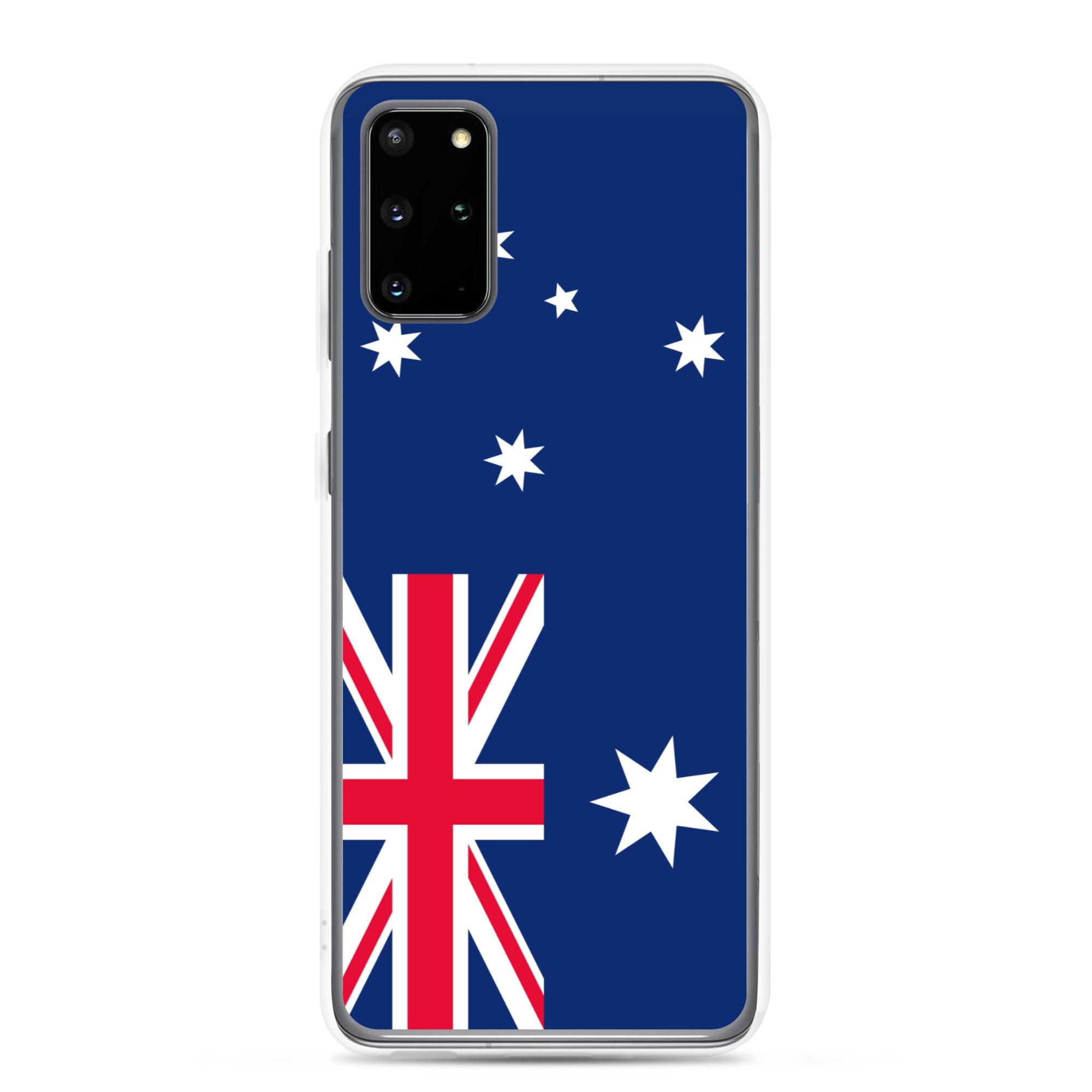 Coque de téléphone avec le drapeau australien, en TPU, offrant une protection et un design élégant.