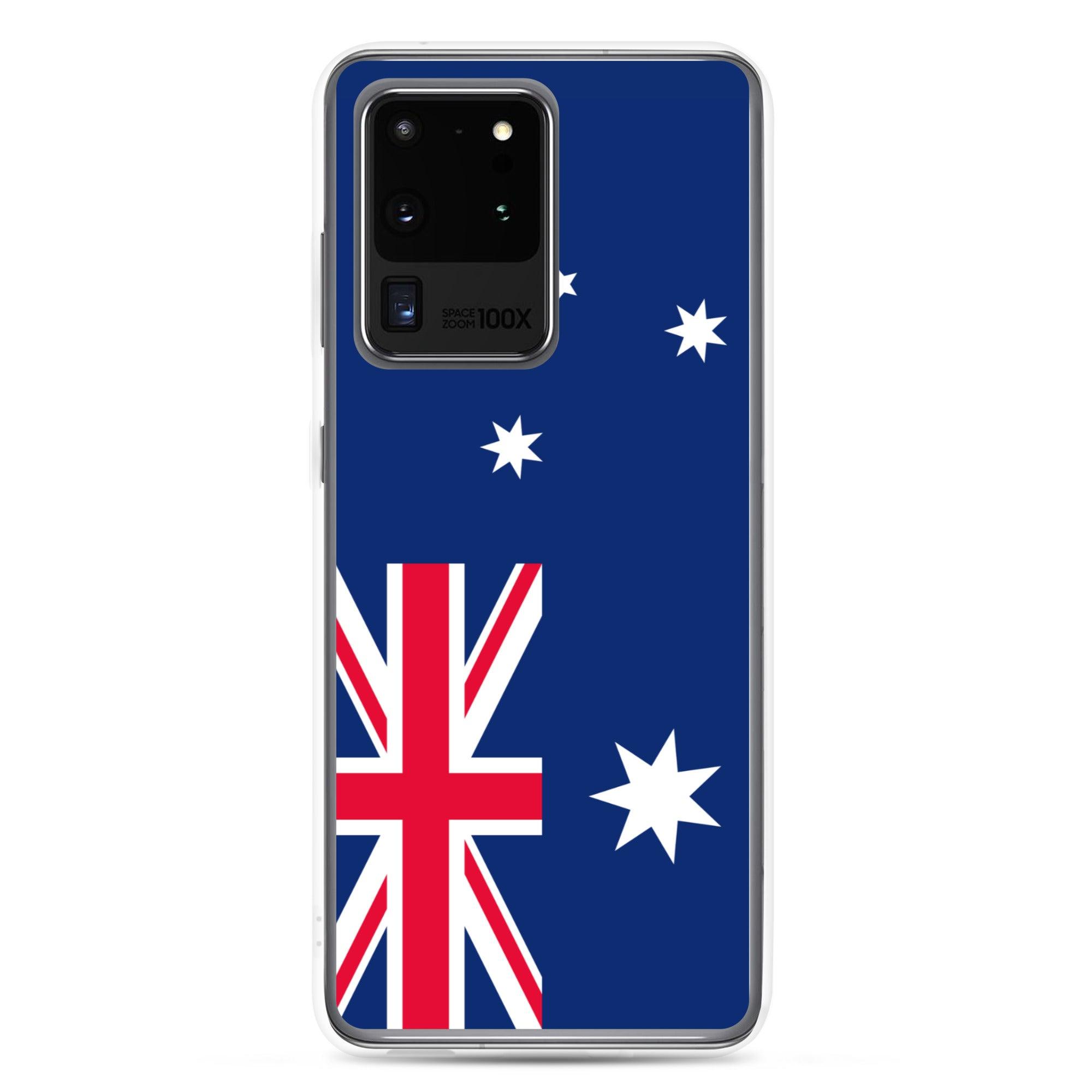 Coque de téléphone avec le drapeau australien, en TPU, offrant une protection et un design élégant.