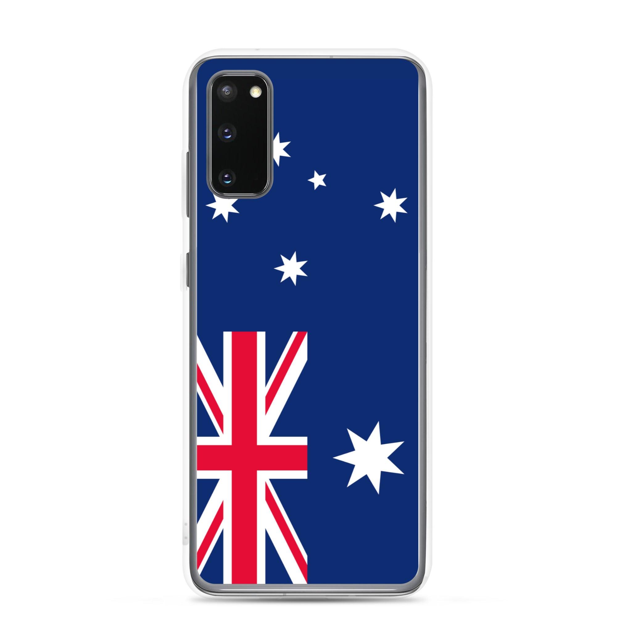 Coque de téléphone avec le drapeau australien, en TPU, offrant une protection et un design élégant.