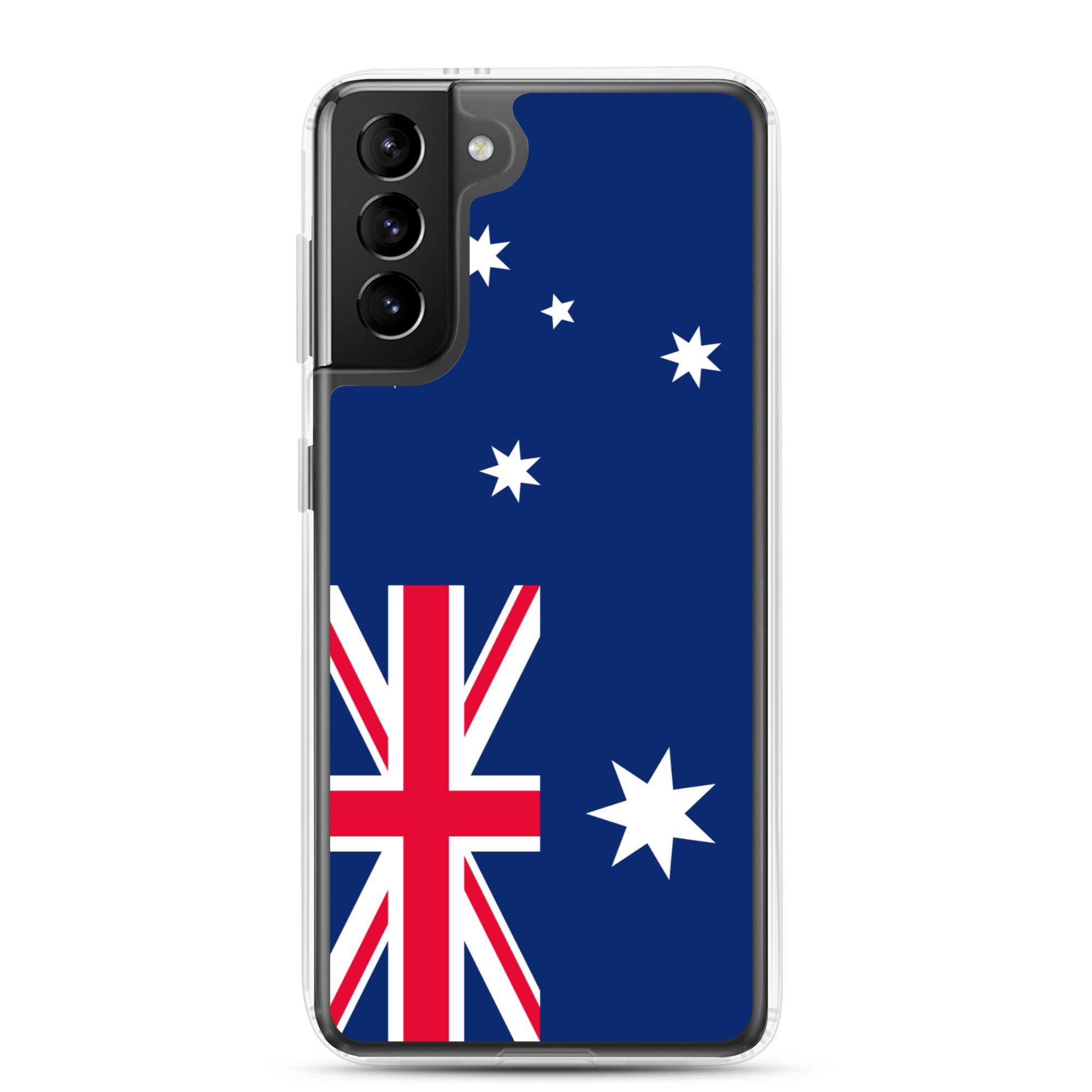 Coque de téléphone avec le drapeau australien, en TPU, offrant une protection et un design élégant.