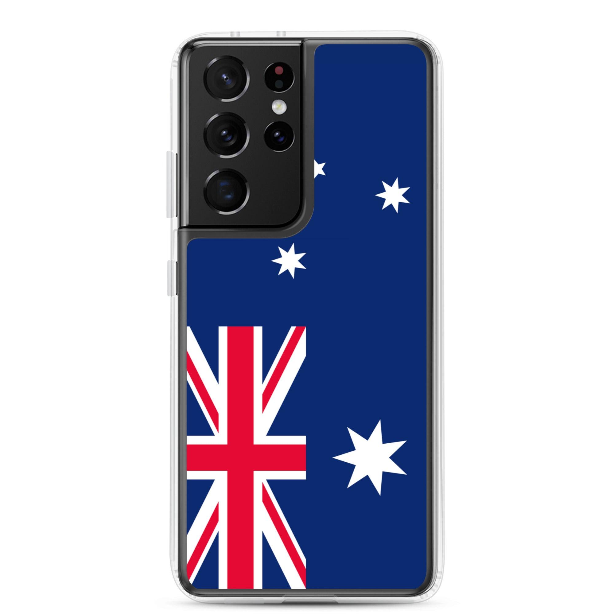 Coque de téléphone avec le drapeau australien, en TPU, offrant une protection et un design élégant.