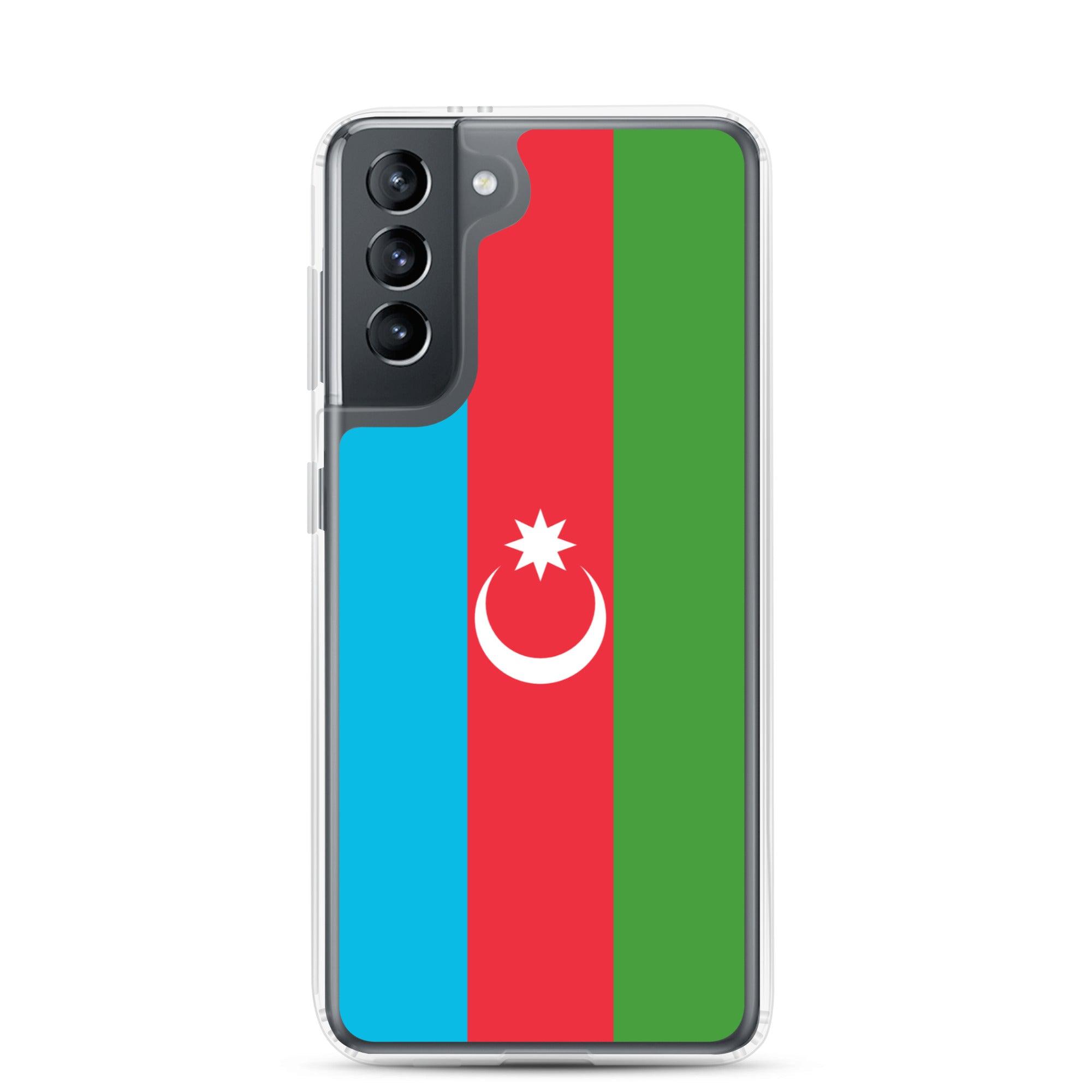 Coque de téléphone avec le drapeau de l'Azerbaïdjan, en TPU, offrant protection et style.