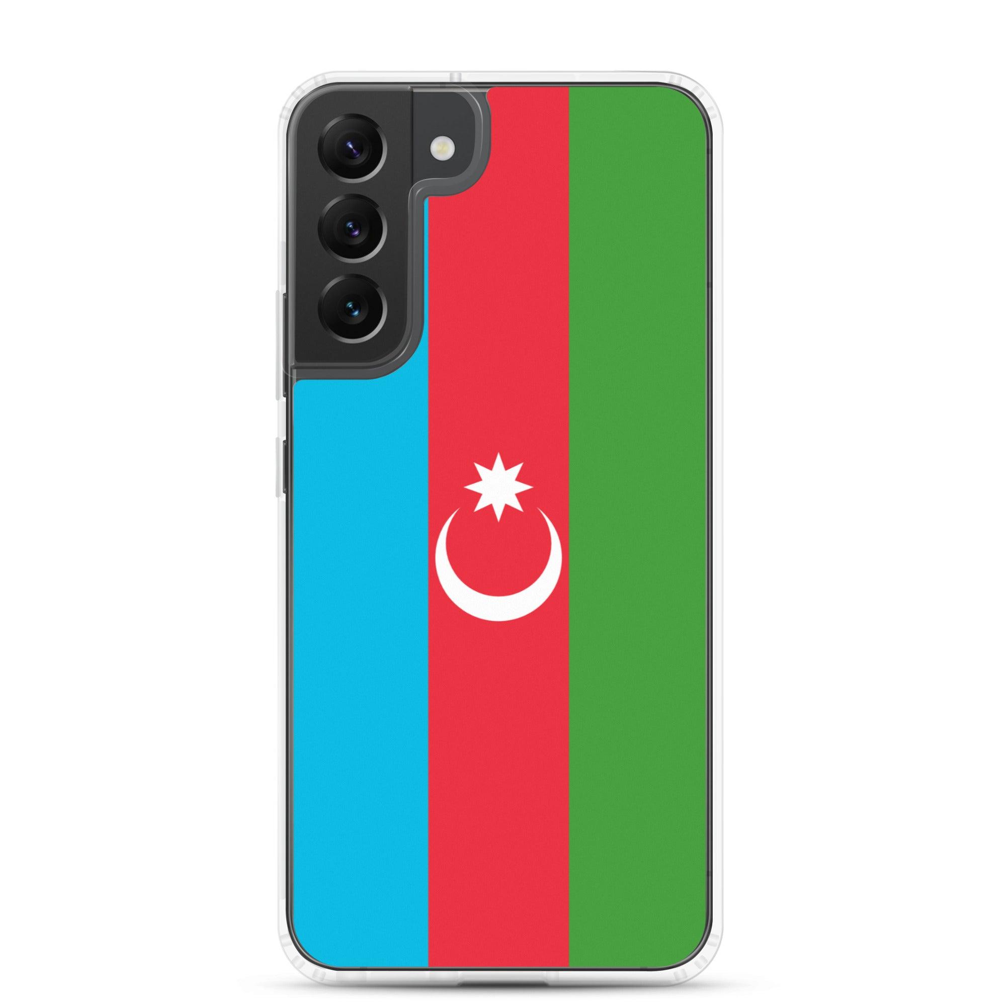 Coque de téléphone avec le drapeau de l'Azerbaïdjan, en TPU, offrant protection et style.