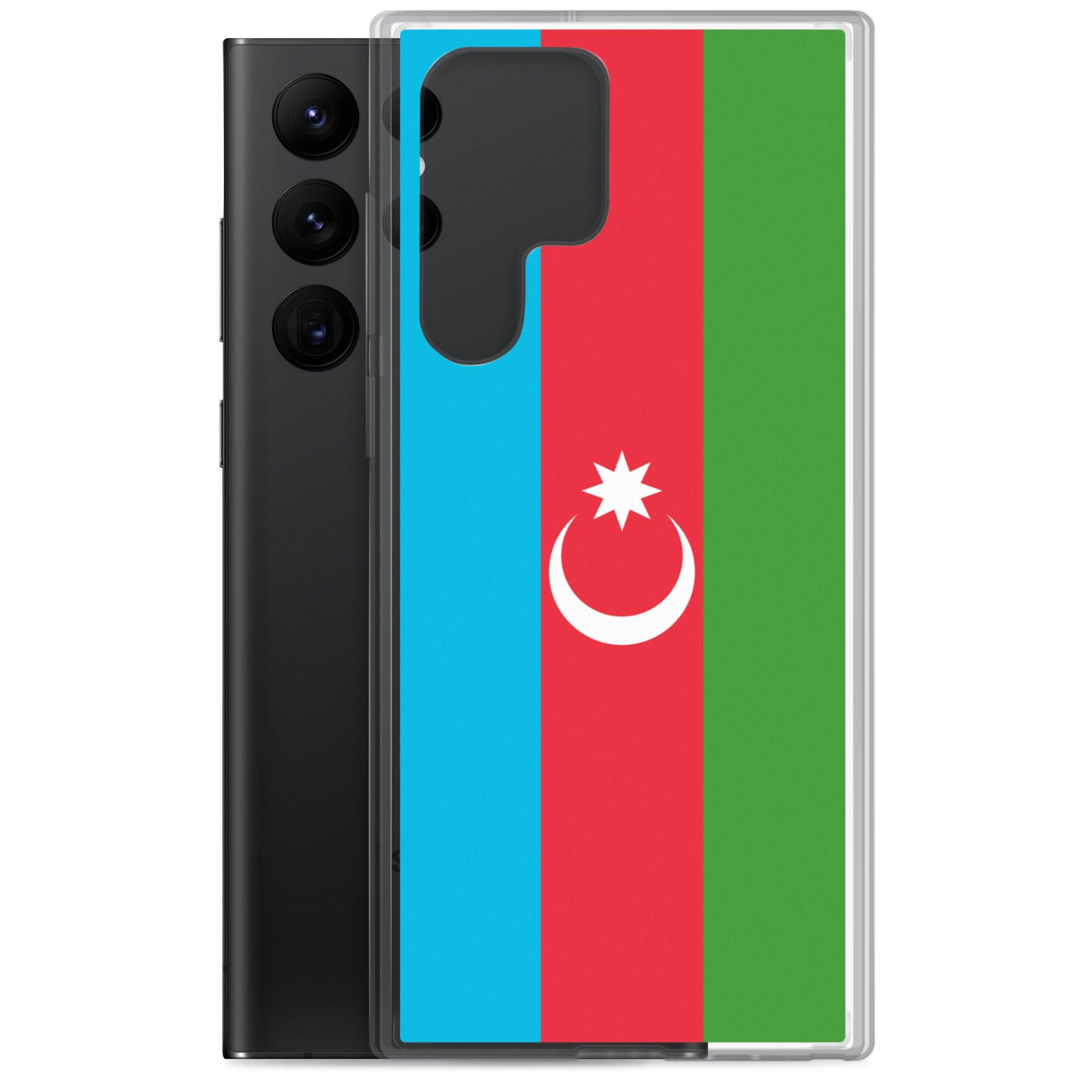 Coque de téléphone avec le drapeau de l'Azerbaïdjan, en TPU, offrant protection et style.