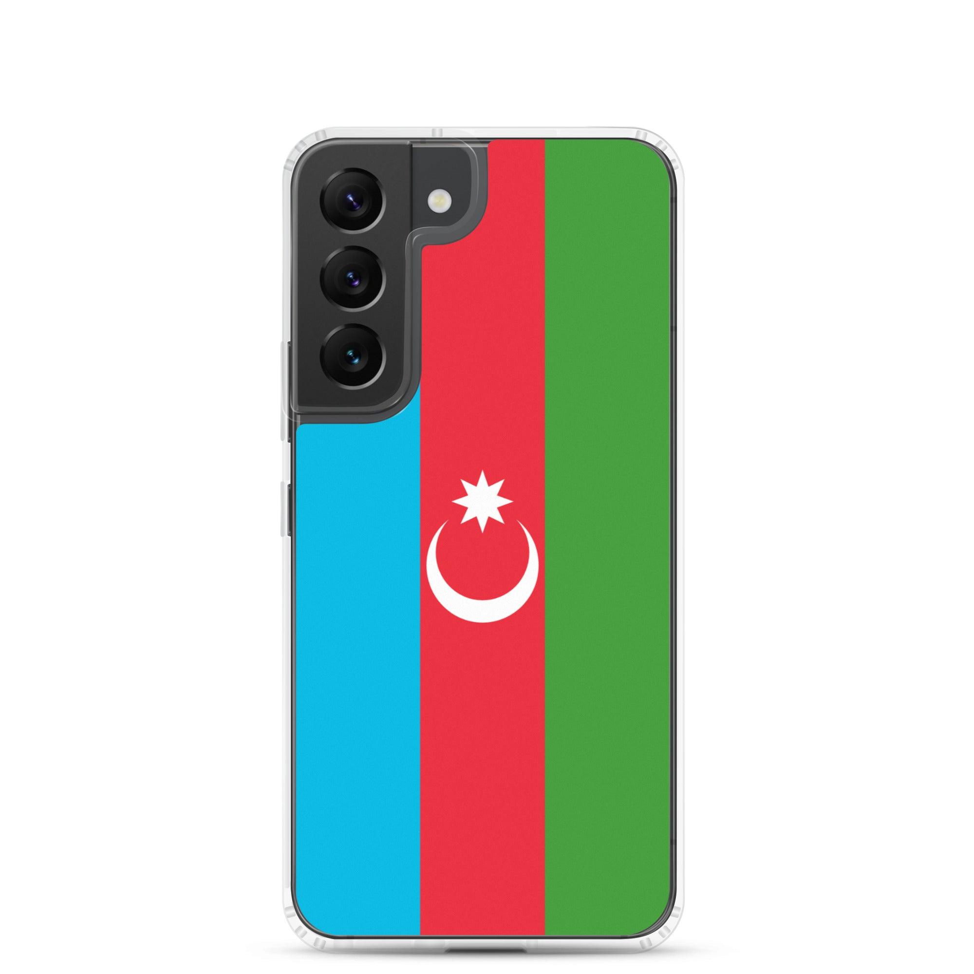 Coque de téléphone avec le drapeau de l'Azerbaïdjan, en TPU, offrant protection et style.