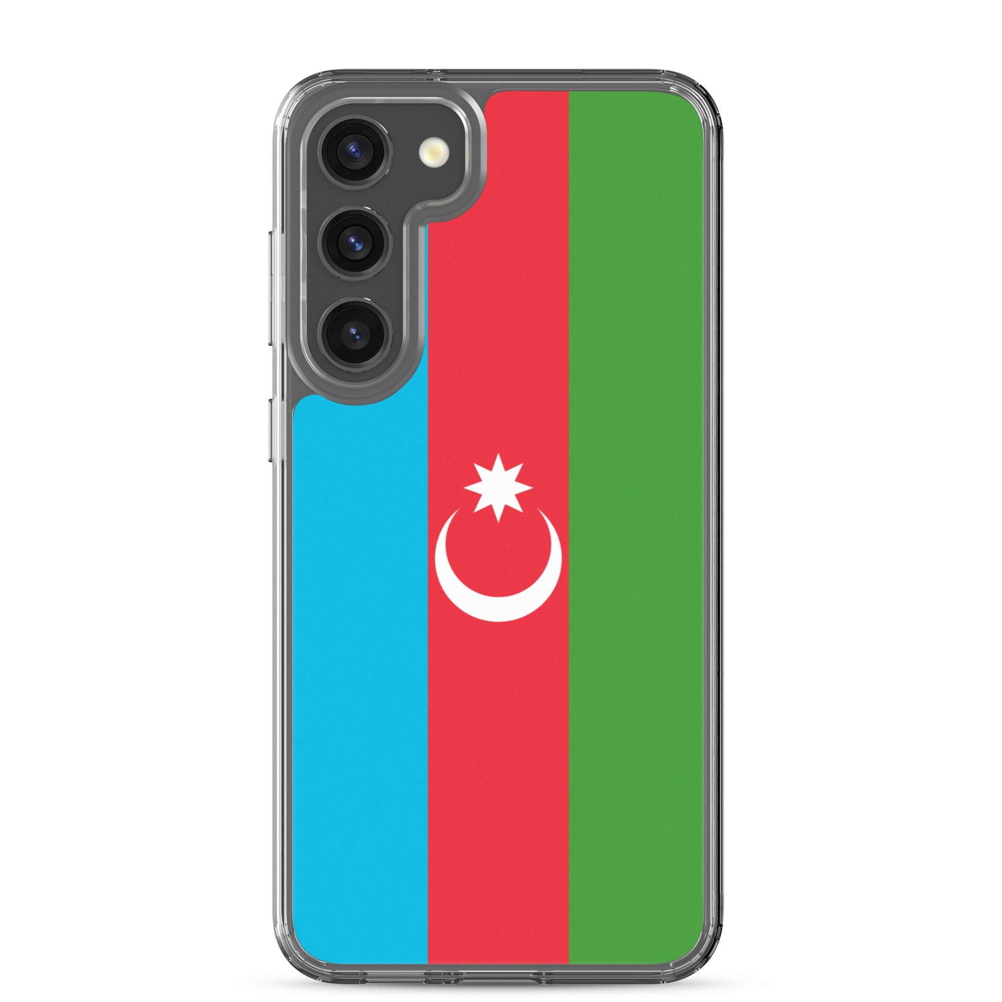 Coque de téléphone avec le drapeau de l'Azerbaïdjan, en TPU, offrant protection et style.