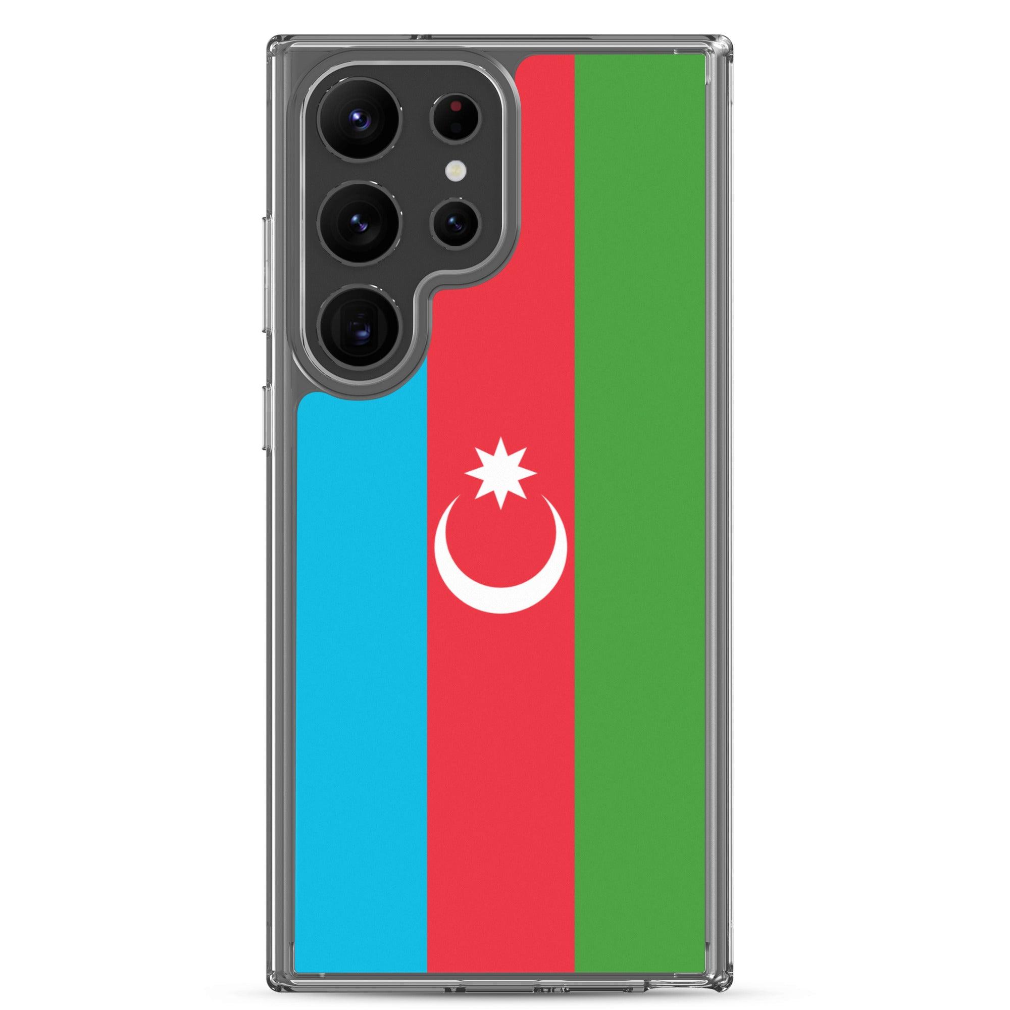 Coque de téléphone avec le drapeau de l'Azerbaïdjan, en TPU, offrant protection et style.