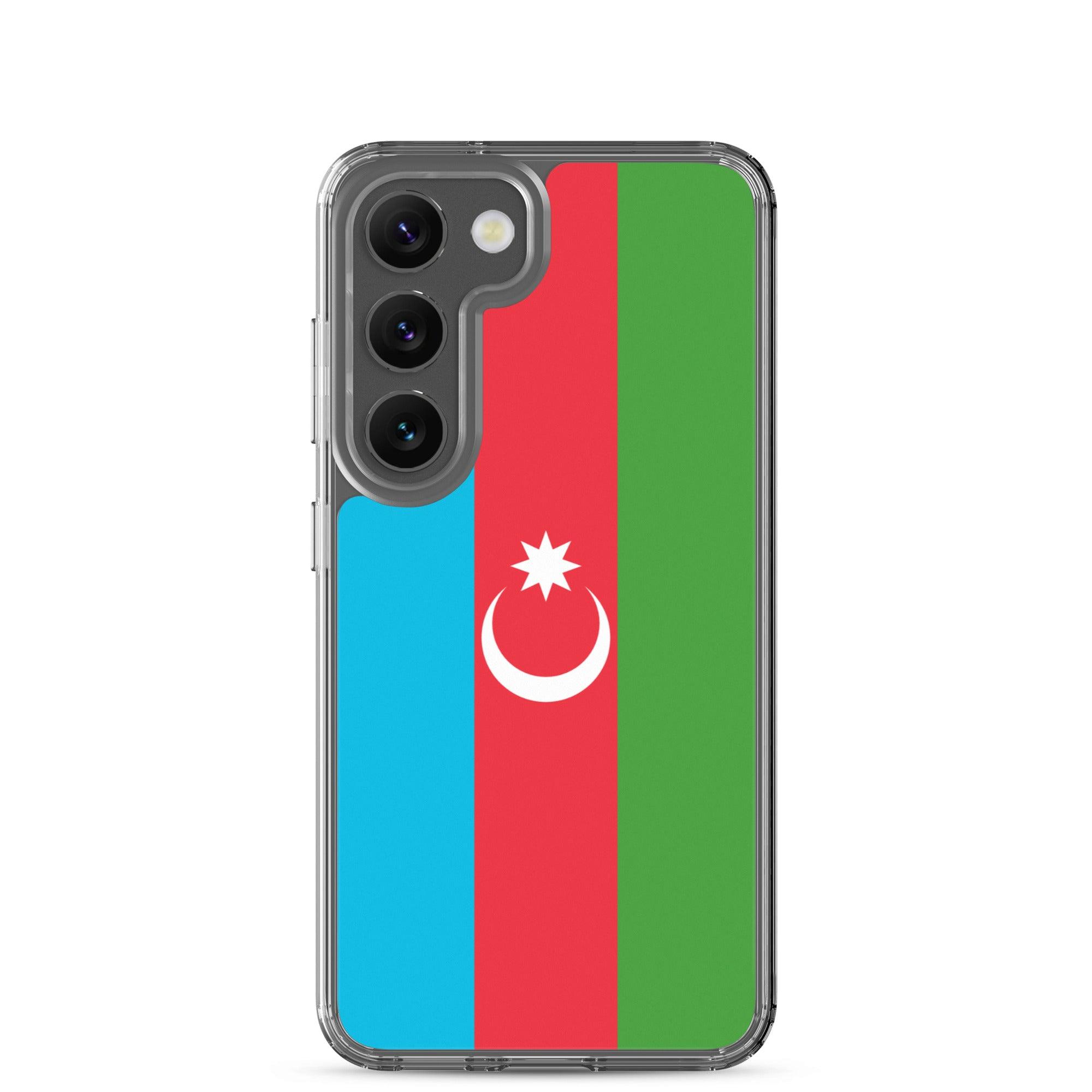 Coque de téléphone avec le drapeau de l'Azerbaïdjan, en TPU, offrant protection et style.