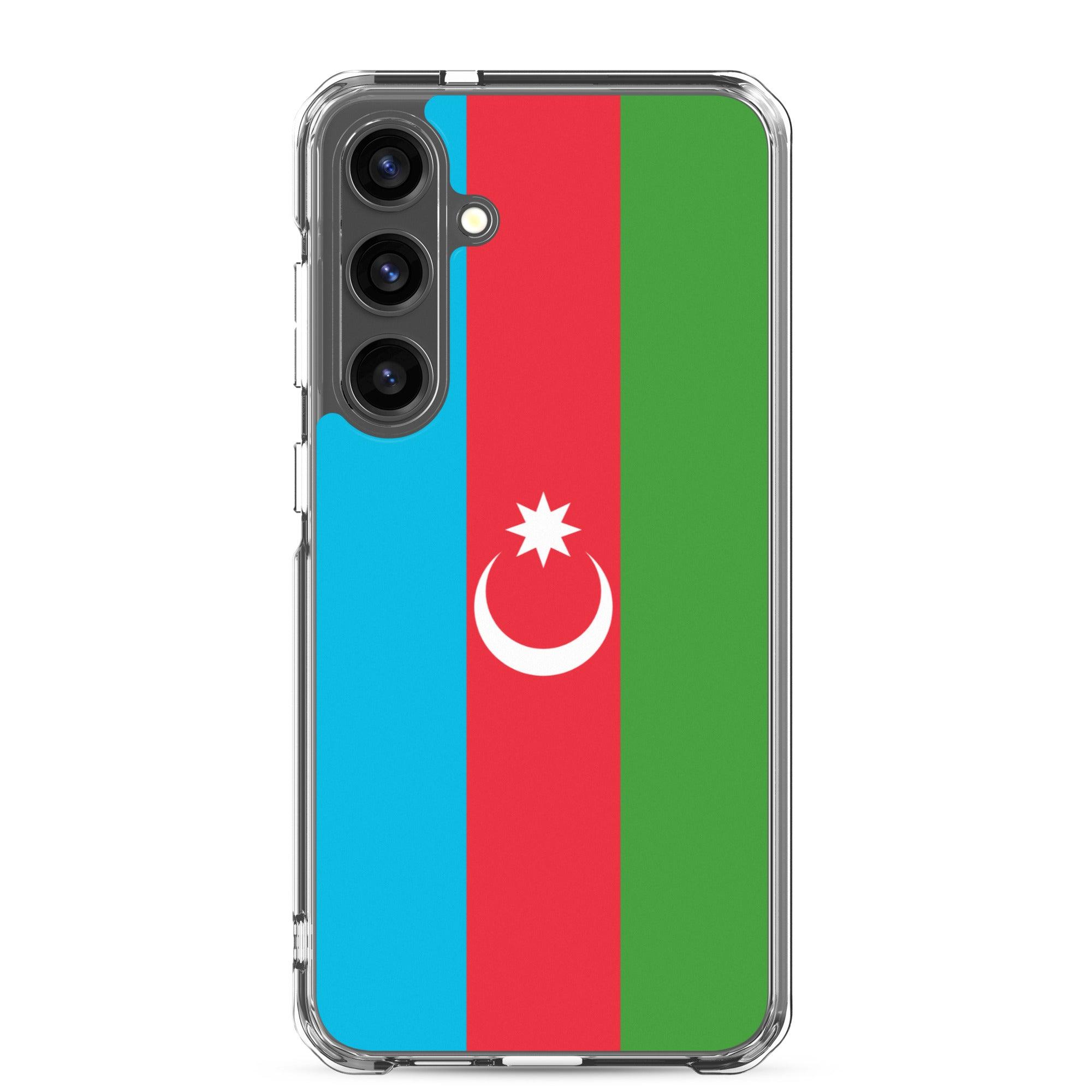 Coque de téléphone avec le drapeau de l'Azerbaïdjan, en TPU, offrant protection et style.