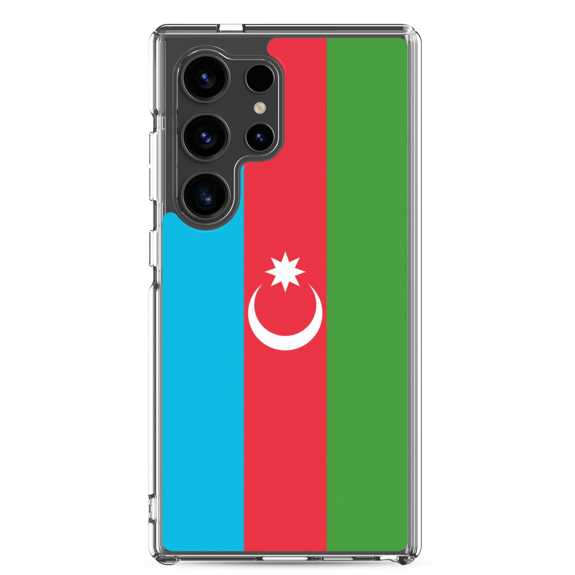 Coque de téléphone avec le drapeau de l'Azerbaïdjan, en TPU, offrant protection et style.