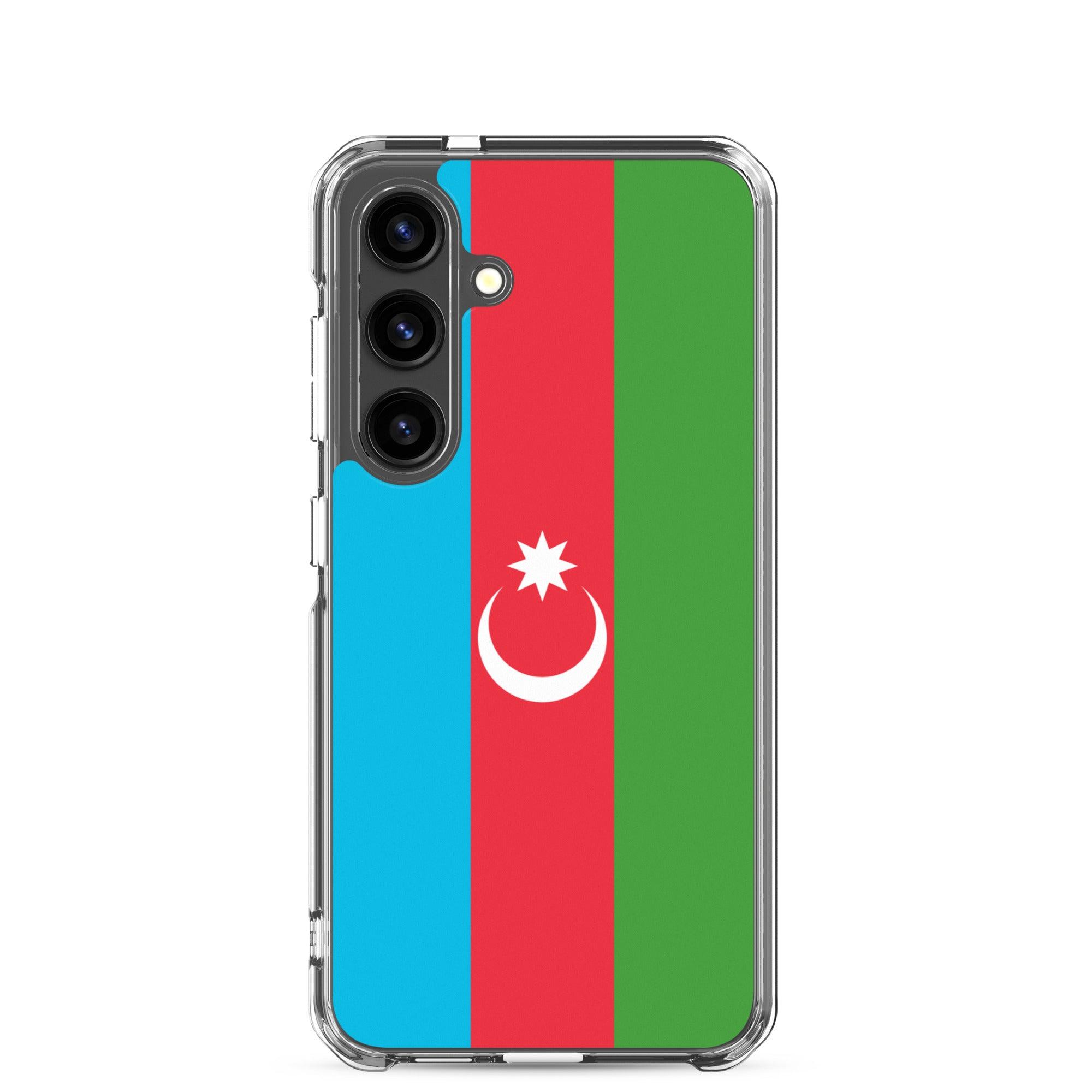 Coque de téléphone avec le drapeau de l'Azerbaïdjan, en TPU, offrant protection et style.